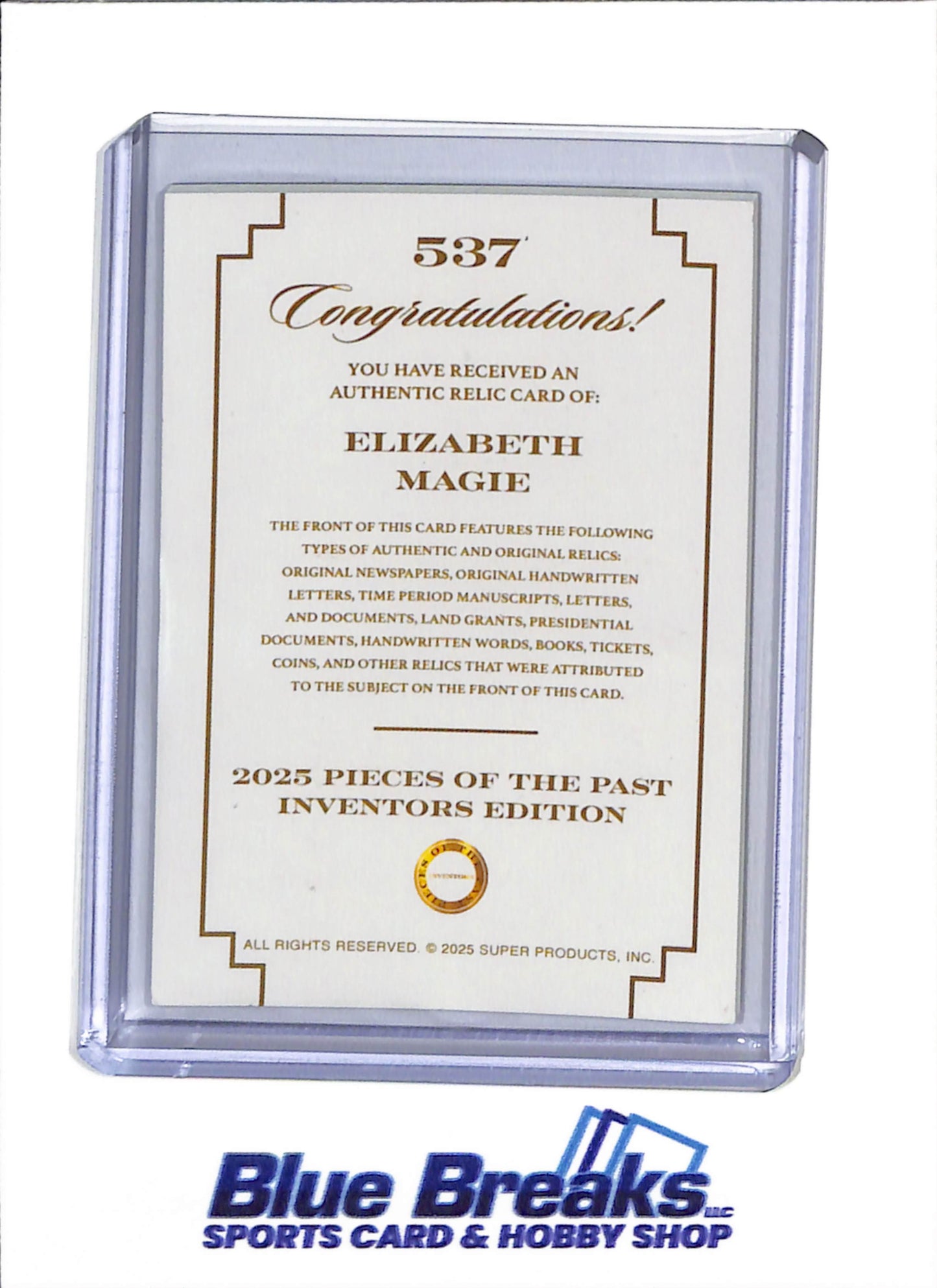 2025 Pieces of The Past - Inventors Edition - Elizabeth Magie - #537