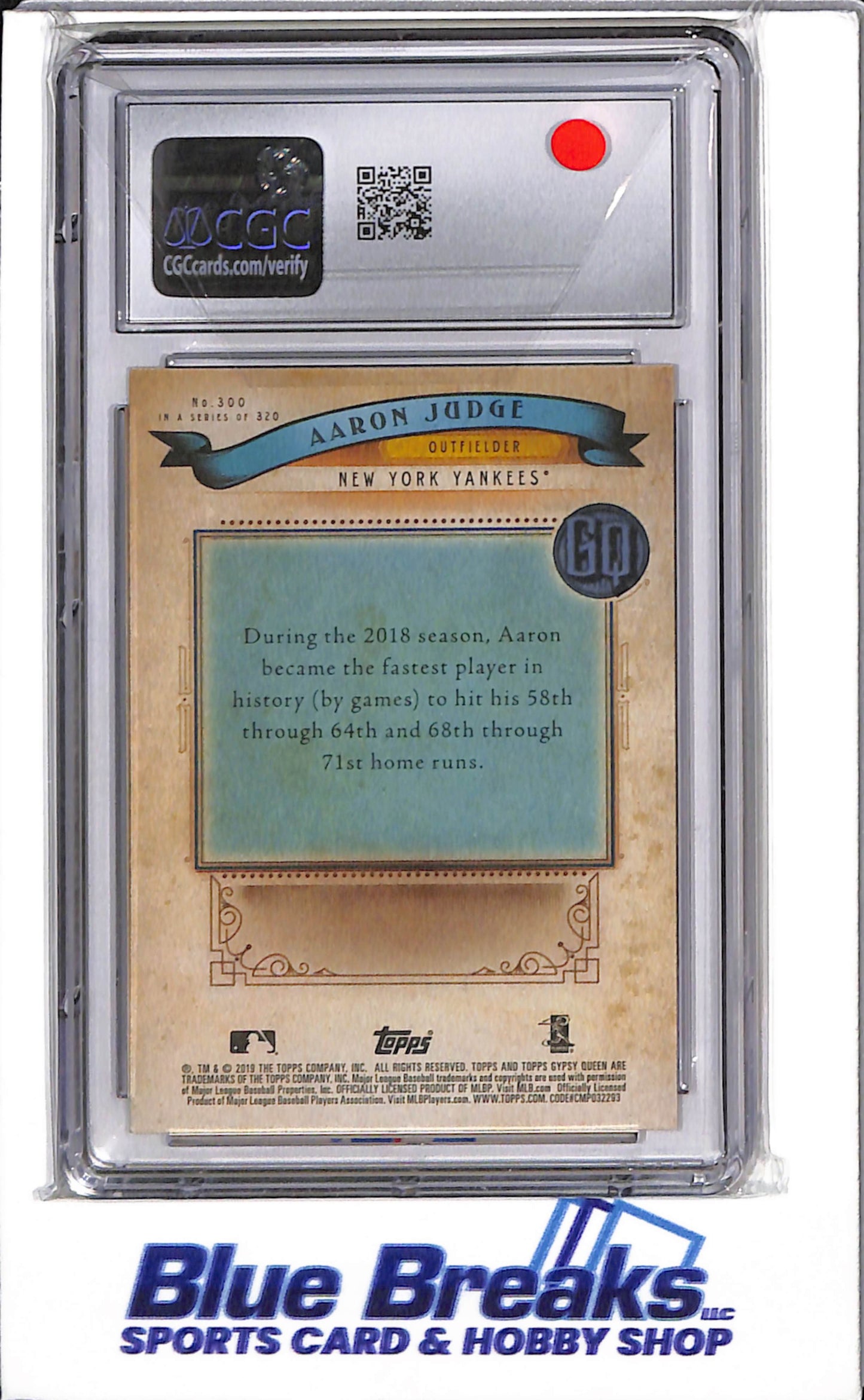 2019 Topps - Gypsy Queen - Purple - Aaron Judge - #300 - CGC10 - Baseball - Yankees