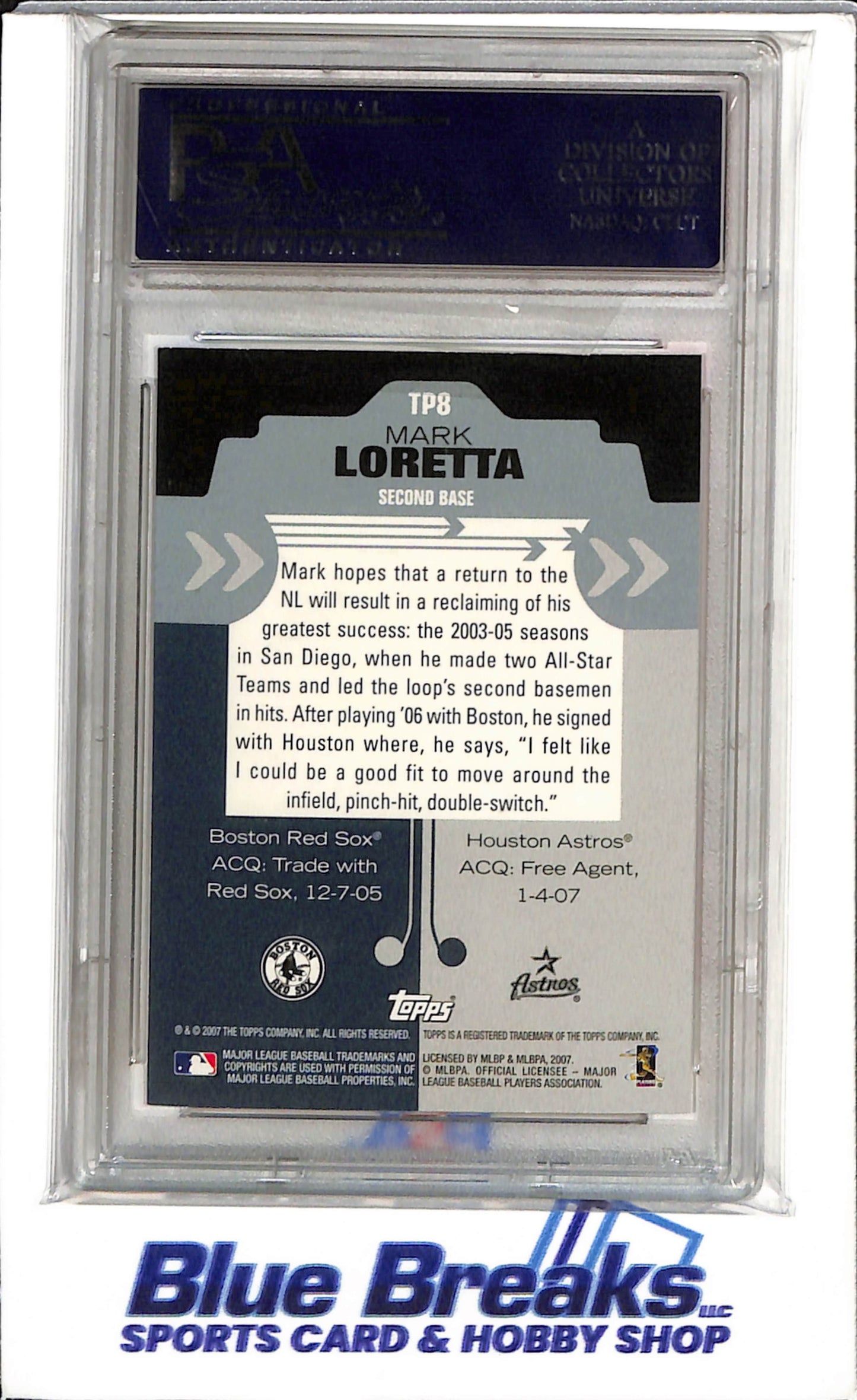 2007 Topps - Trading Places - Mark Loretta - #TP8 - PSA10 - Baseball - Red Sox - Astros