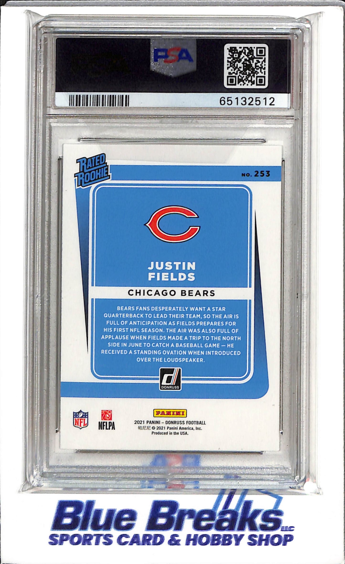2021 Donruss - Rated Rookie - Justin Fields - #253 - PSA 10 - Football - Bears