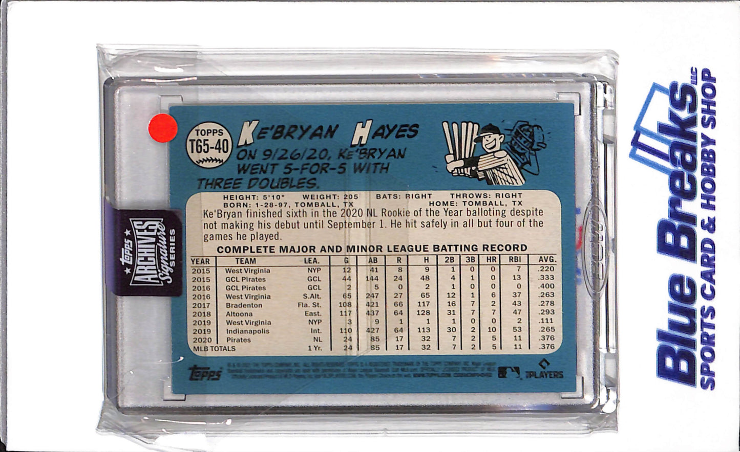 2025 Topps - Archives Signatures - Ke'Bryan Hayes - 09/35 - #T65-40 - Baseball - Pirates