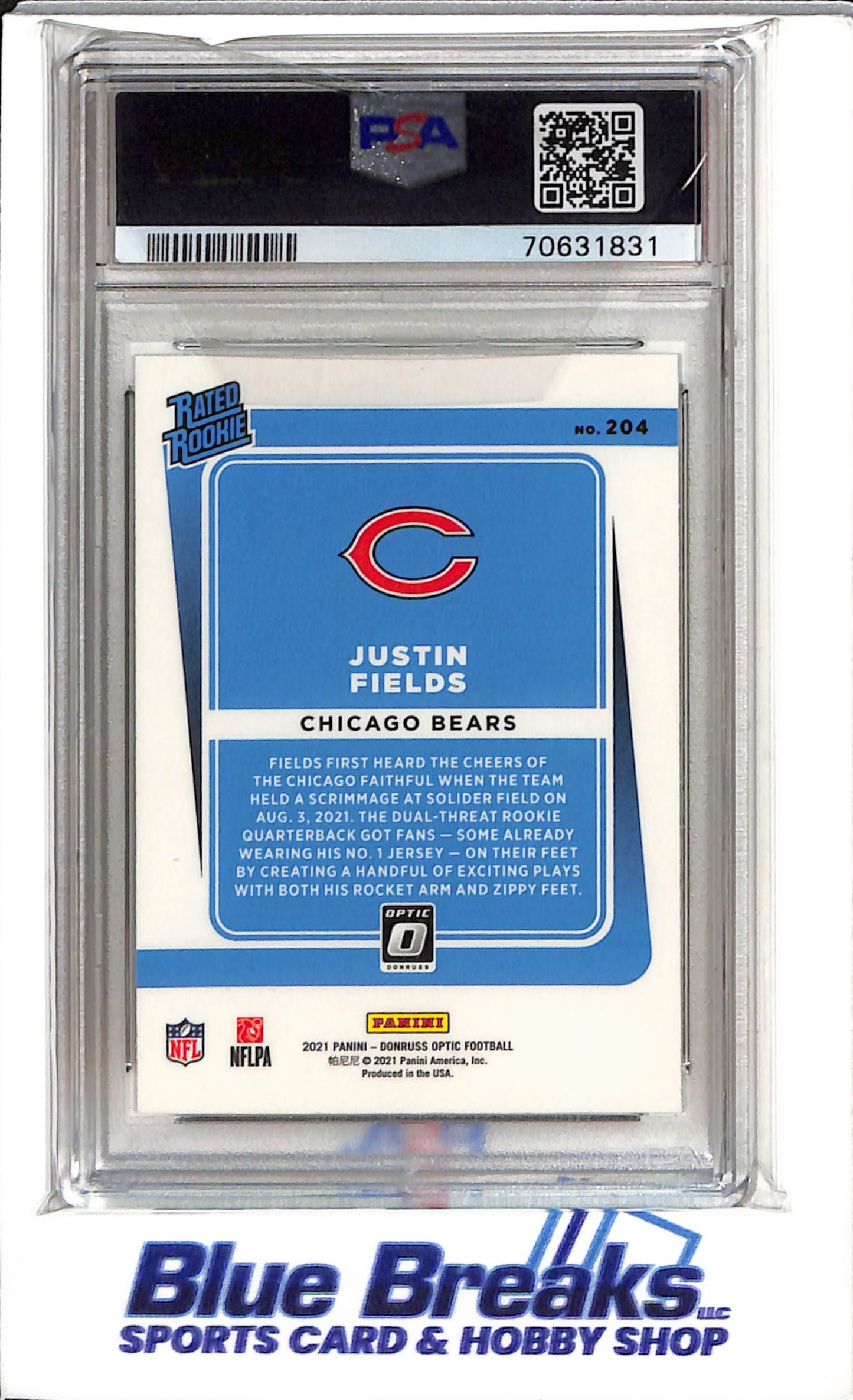 2021 Panini Donruss - Optic - Justin Fields - #204 - PSA 10 - Football - Bears