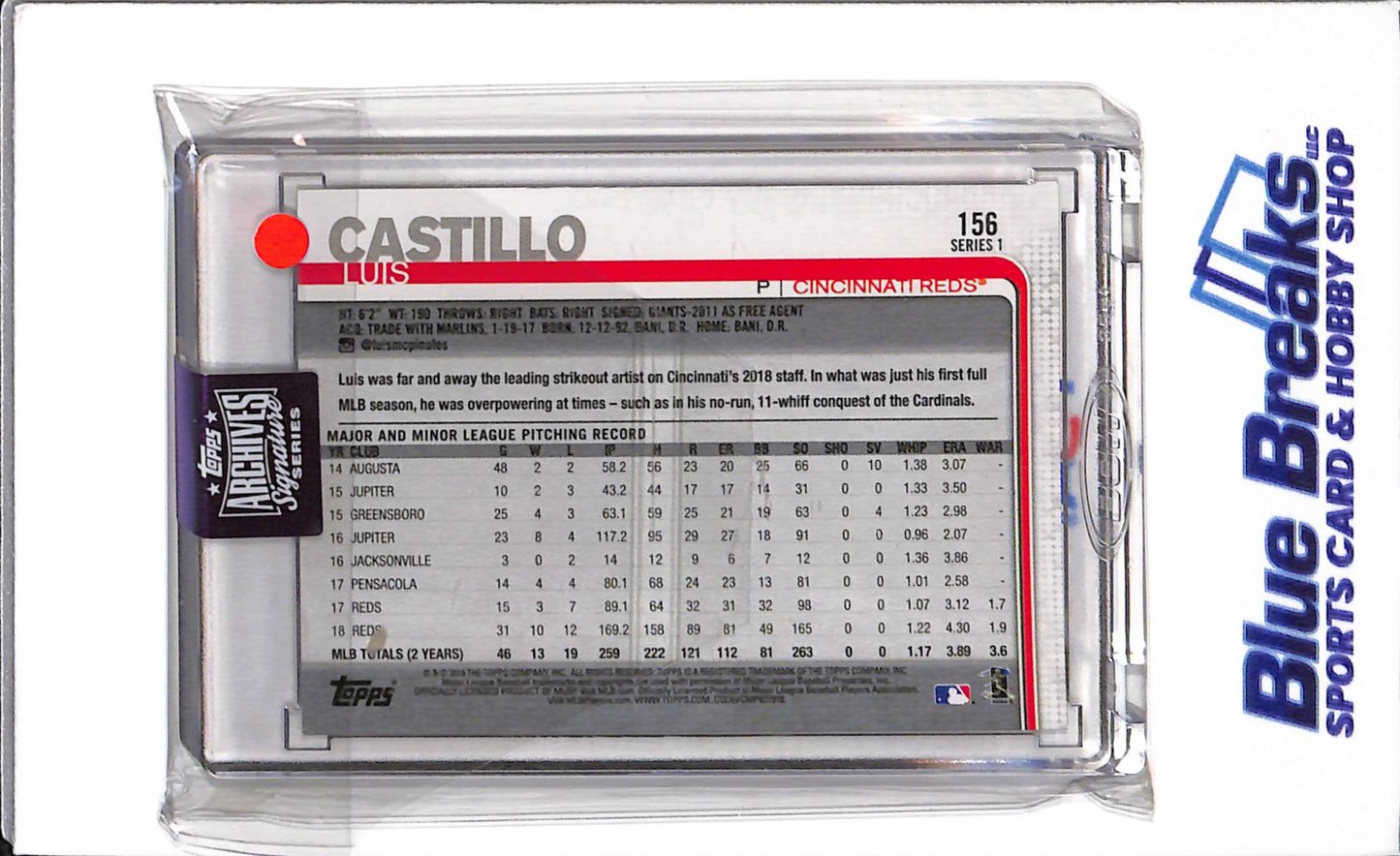 2025 Topps - Archives Signatures - Castillo Luis - 20/25 - #156 - Baseball - Reds