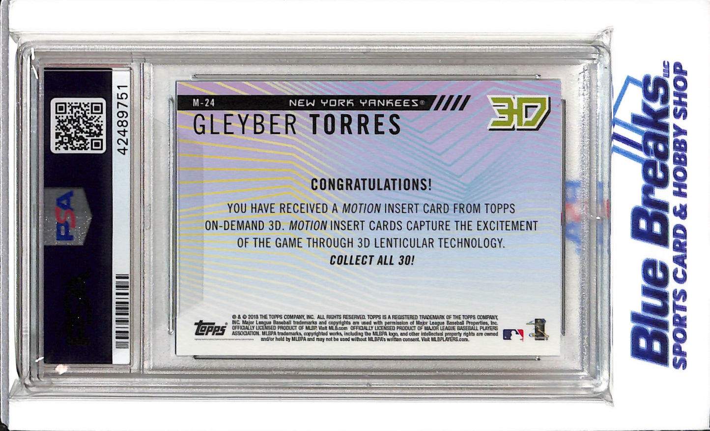 2018 Topps On Demand - Motion - Rookie Card - Gleyber Torres - #M-24 - PSA10 - Baseball - Yankees