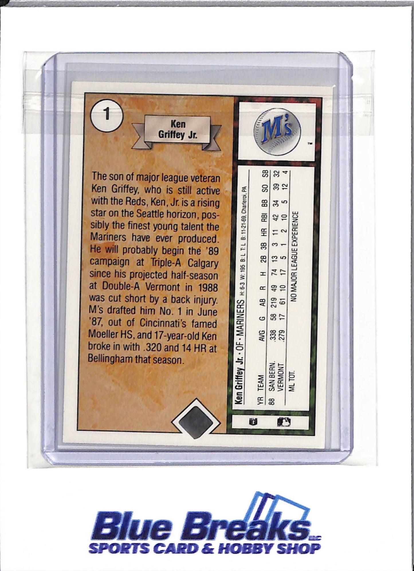 1989 Upper Deck - Rookie - Ken Griffey Jr. - #1 - Baseball - Reds