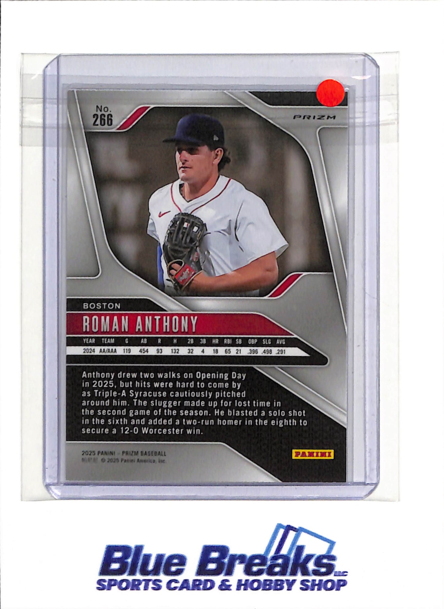 2025 Panini Prizm - Blue Cracked Ice - Roman Anthony - #266 - Baseball - Red Sox