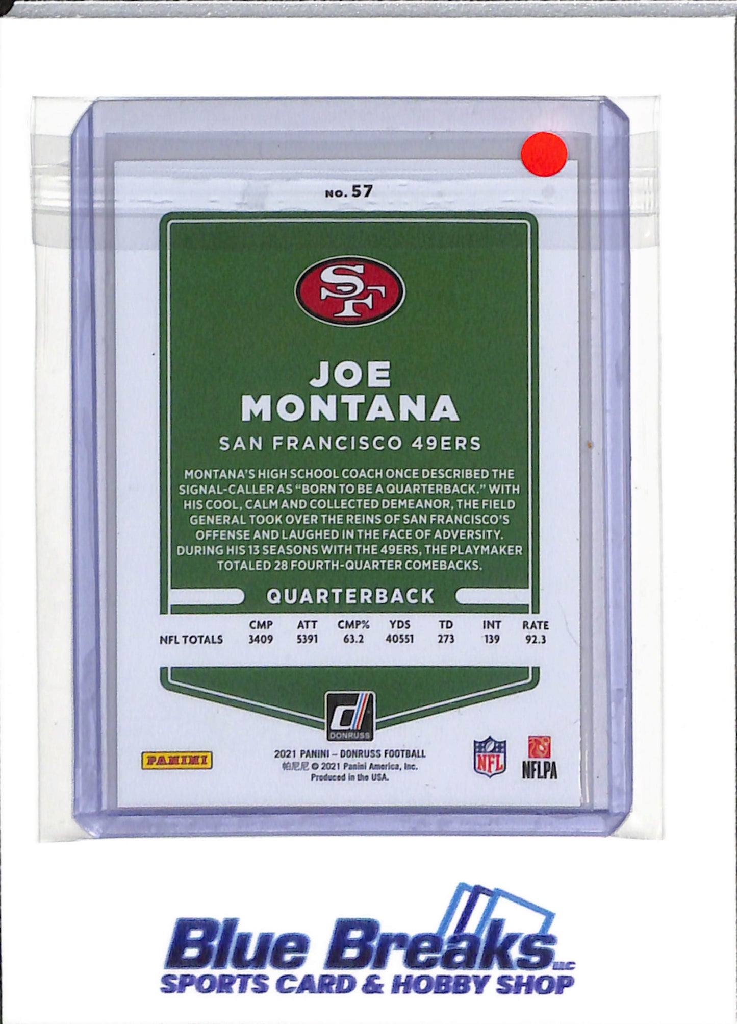 2021 Panini Donruss - Press Proof Gold/Red - Joe Montana - #57 - Football - 49ers