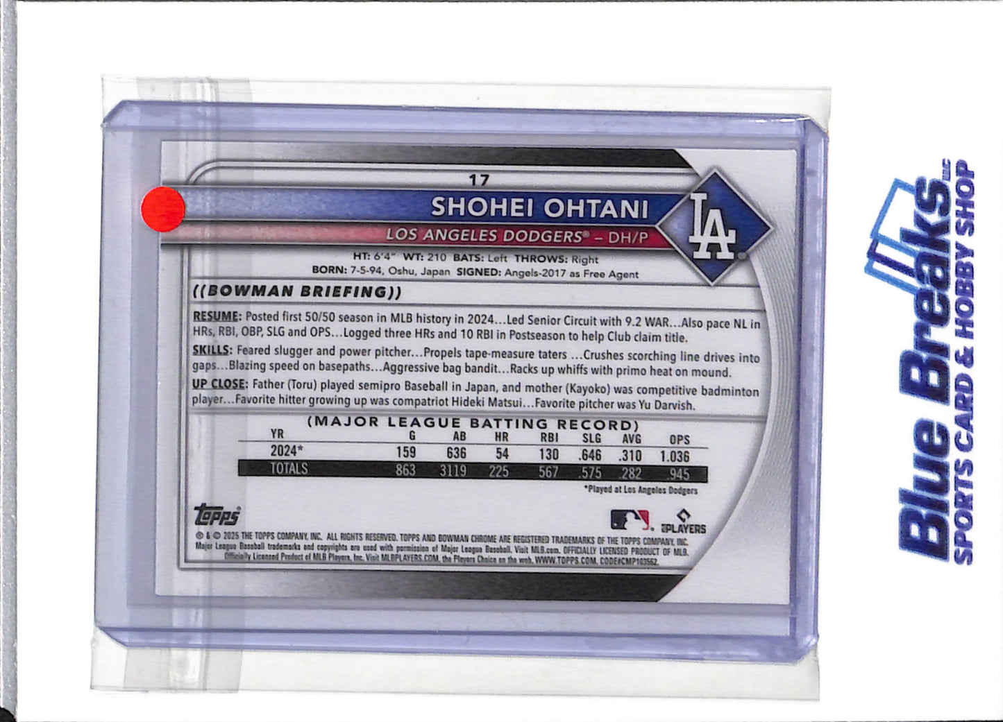 2025 Topps - Bowman Chrome - Silver Mojo Refractor - Shohei Ohtani - #17 - Baseball - Dodgers