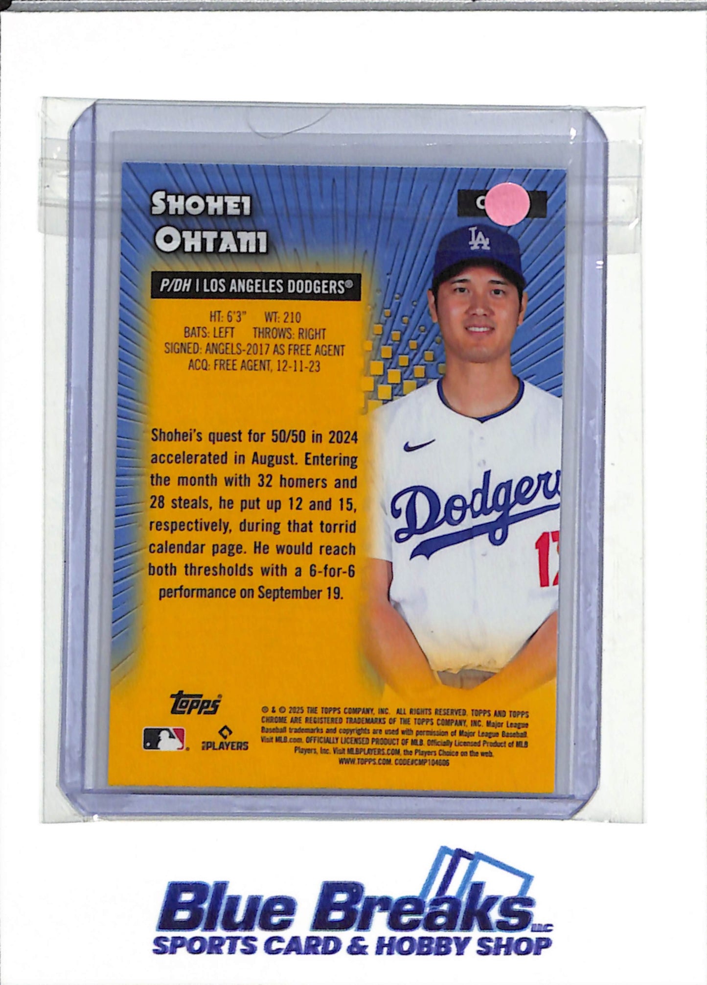 2025 Topps Chrome - All Etch Blue - Shohei Ohtani - #CAE-1 - Baseball - Dodgers - drop