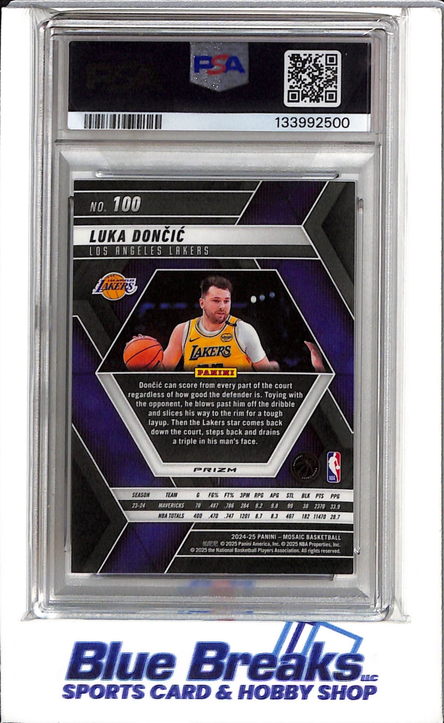 2024 Panini - Mosaic - Genesis - Luka Doncic - #100 - PSA 9 - basketball - Lakers