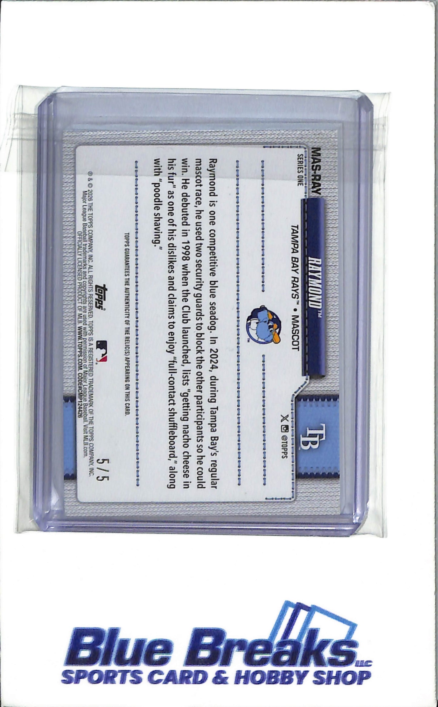 2026 Topps - Series One - Celebration - red - Raymond - relic - 5/5 - #MAS-RAY - baseball - Rays - drop