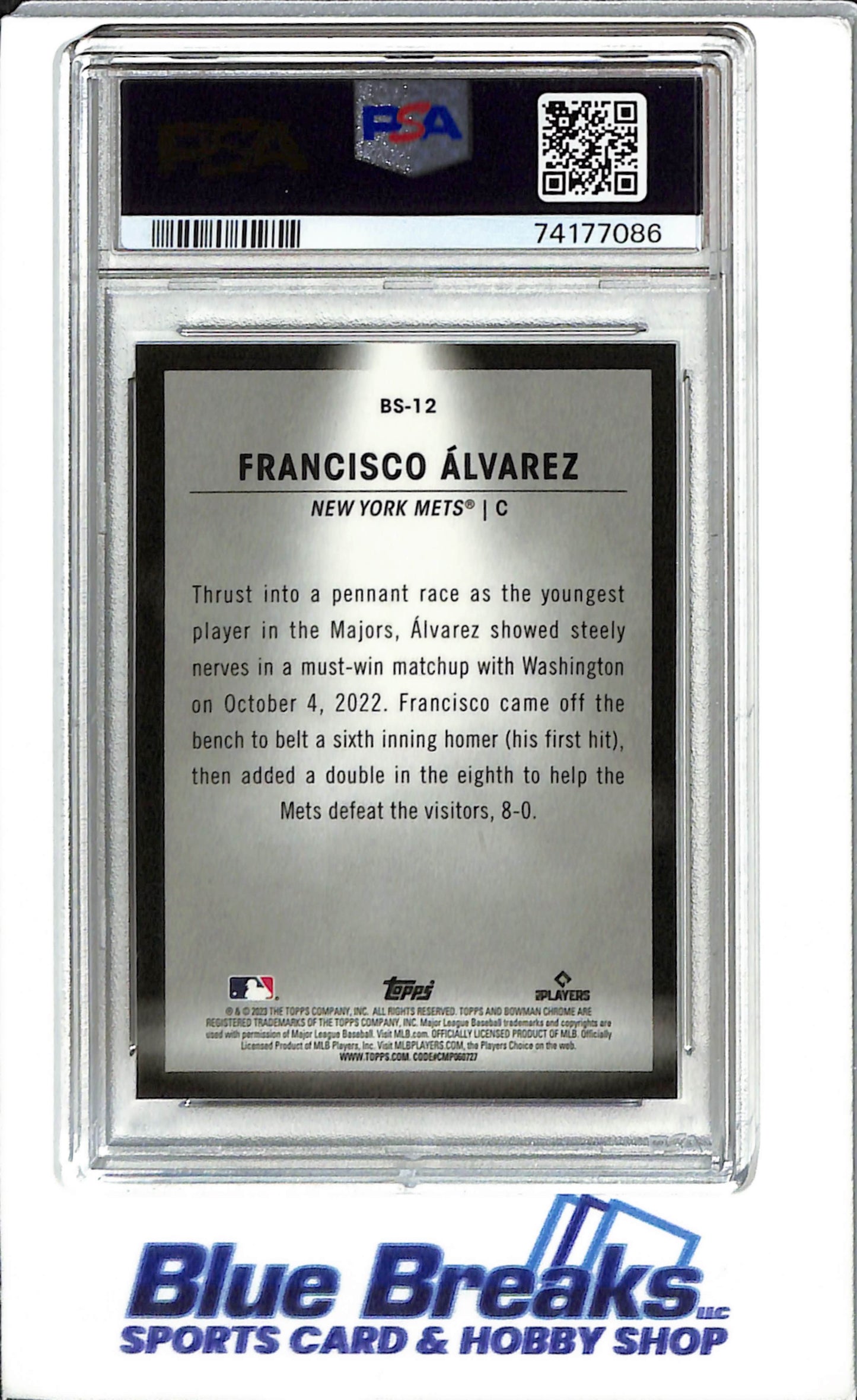2023 Bowman - Spotlights - Francisco Alvarez - # BS12 - PSA 10 - Baseball - New York Mets