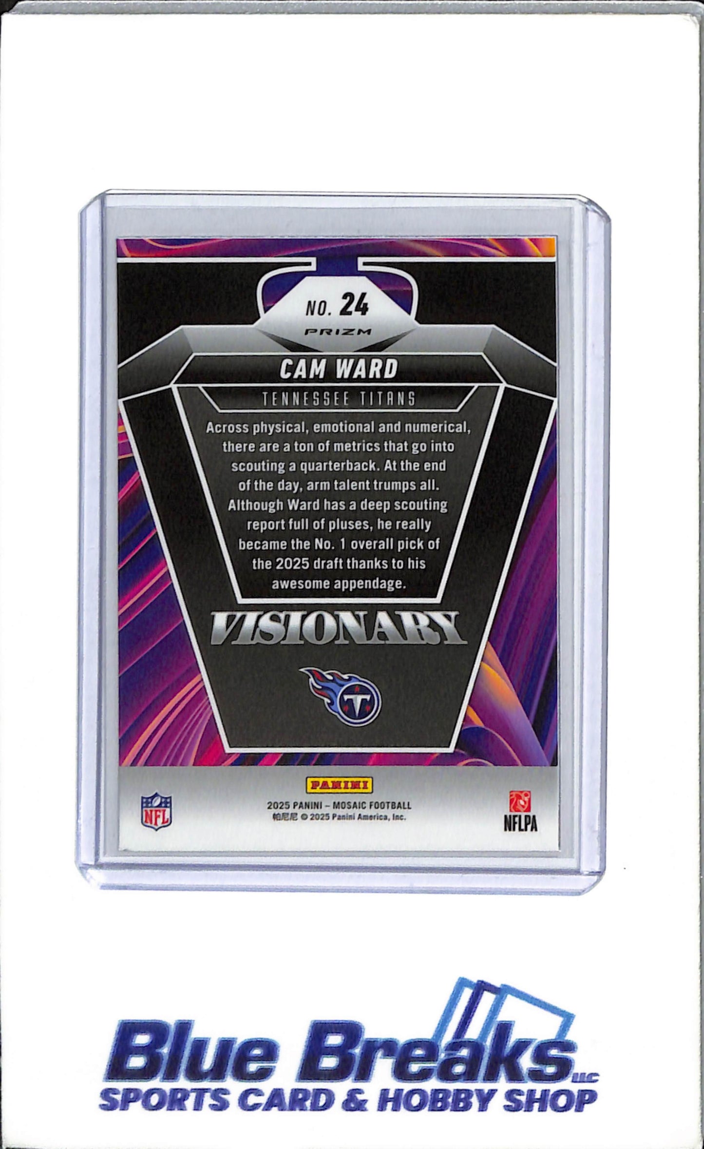2025 Panini - Mosaic - Visionary - Cam Ward - Rookie - Tennessee Titans - Drop