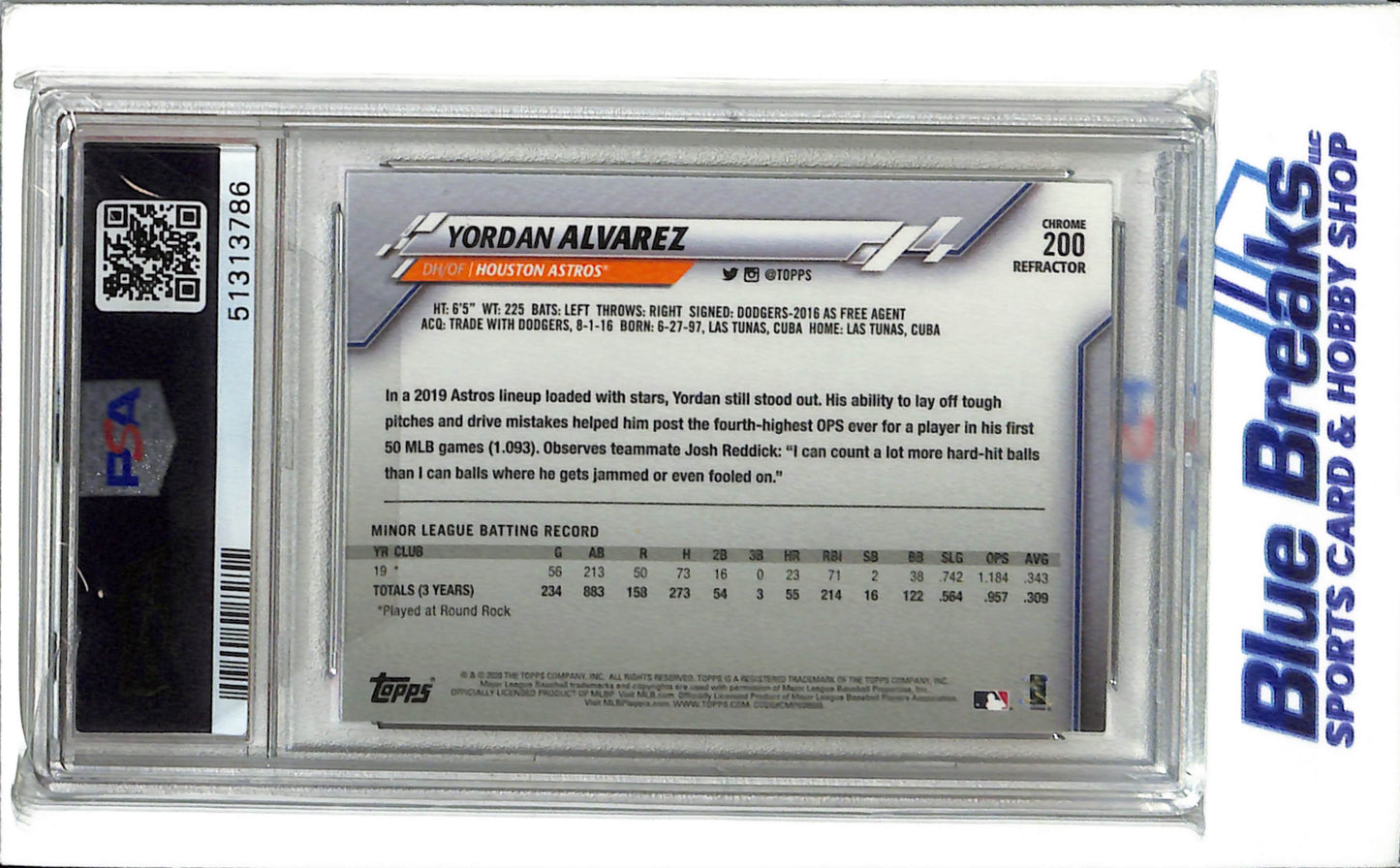 2020 Topps Chrome - Pink Refractor - Yordan Alvarez - #200 - PSA 10 - Baseball - Houston Astros