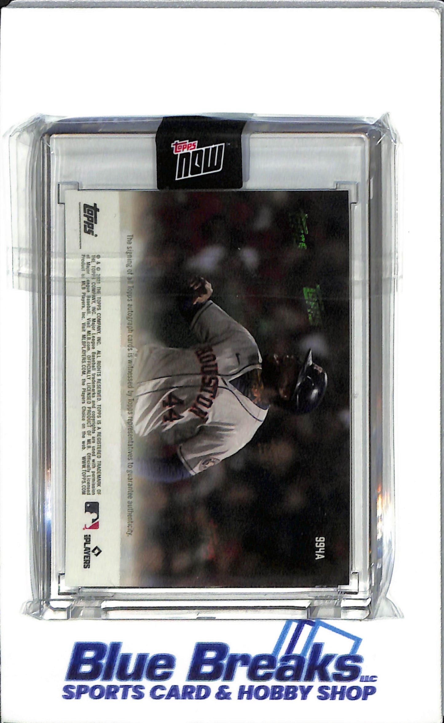 2021 Topps Now - HR Highlights Auto - Yordan Alvarez - #994A - 60-99 - Baseball - Houston Astros - Drop