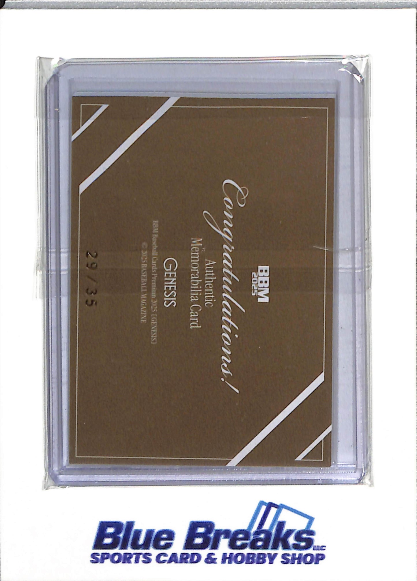 2025 BBM - Genesis Authentic Visitor Jersey - Munetaka Murakami - 29/35 - Baseball - Swallows - drop