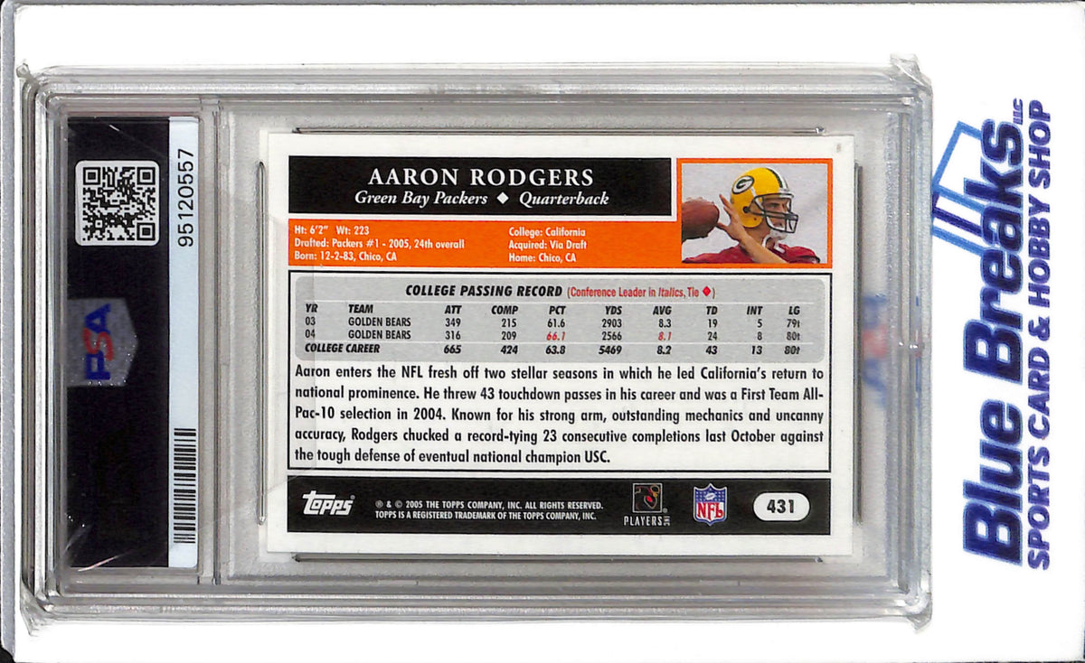 2005 Topps - 50th Anniversary - Rookie Card - Aaron Rodgers - PSA 10 - #431 - Football - Packers