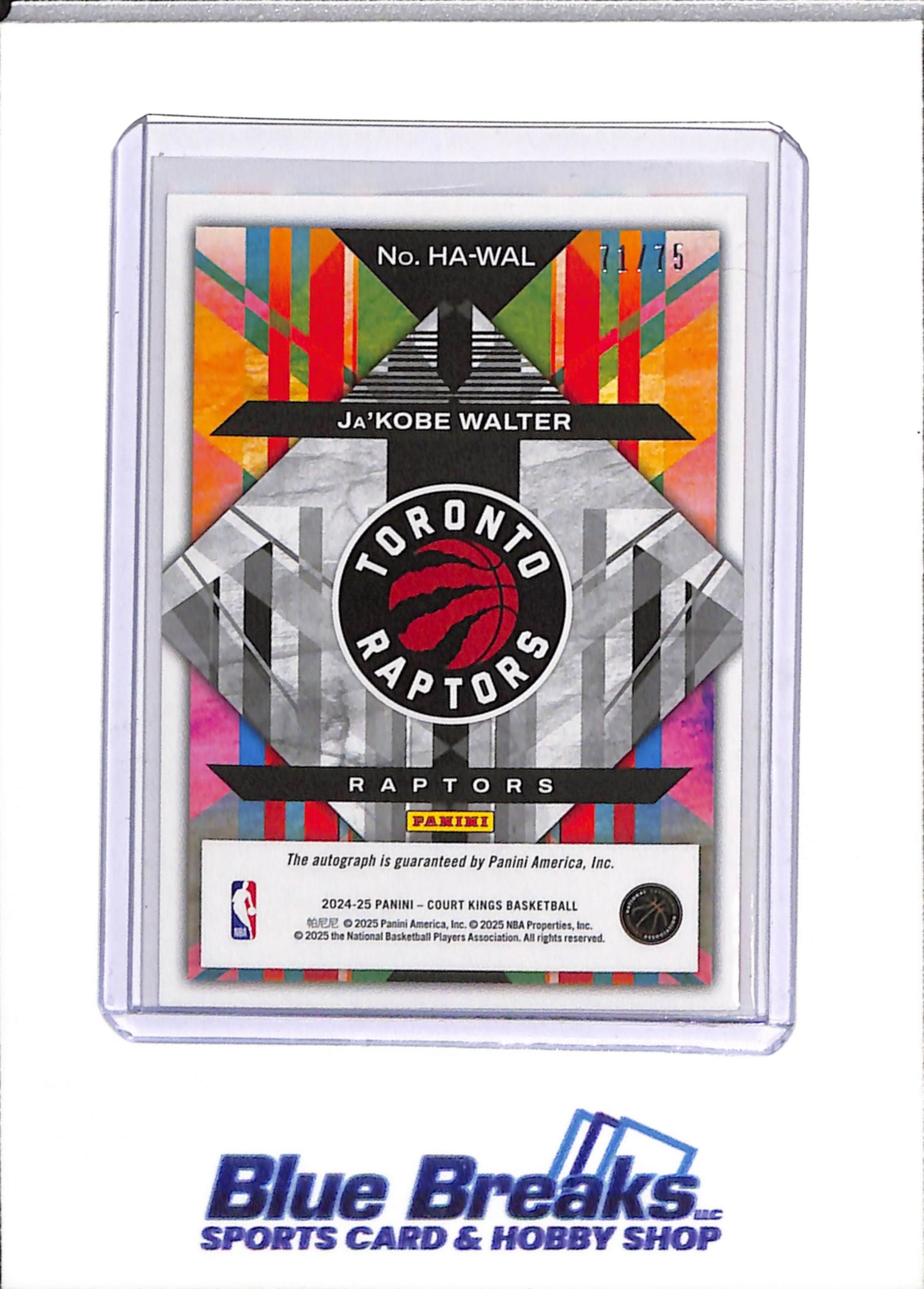 2024-25 Panini - Heir Apparent - Rookie Card Auto - JaKobe Walter - 71/75 - #HA-WAL - Basketball - Raptors - drop
