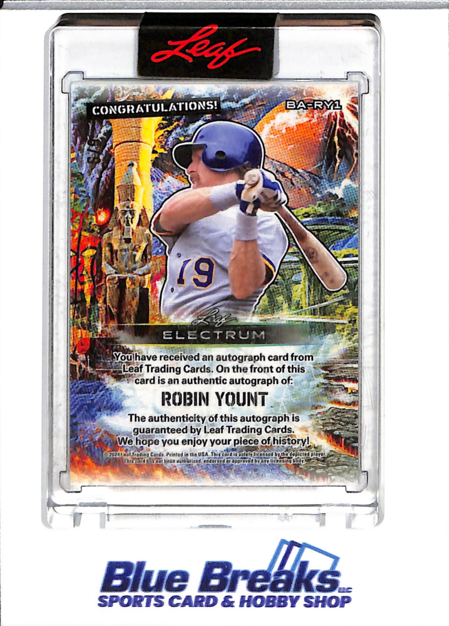 2024 Leaf - Electrum - Rainbow Foil - Robin Yount - 6/9 - #BA-RY1 - Baseball - Brewers - drop