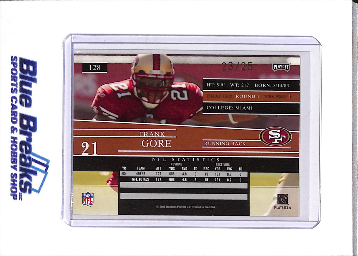 2006 Players - Playoff Prestige - Xtra Points - Frank Gore - 23/25 - #128 - Football - 49ers