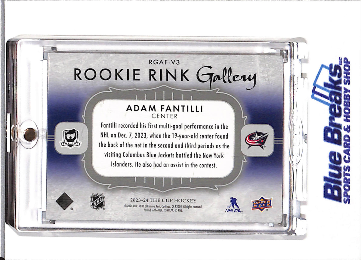 2023-24 Upper Deck - Rookie Rink Gallery - The Cup - Adam Fantilli - 51/99 - #RGAF-V3 - Ice Hockey - Blue Jackets
