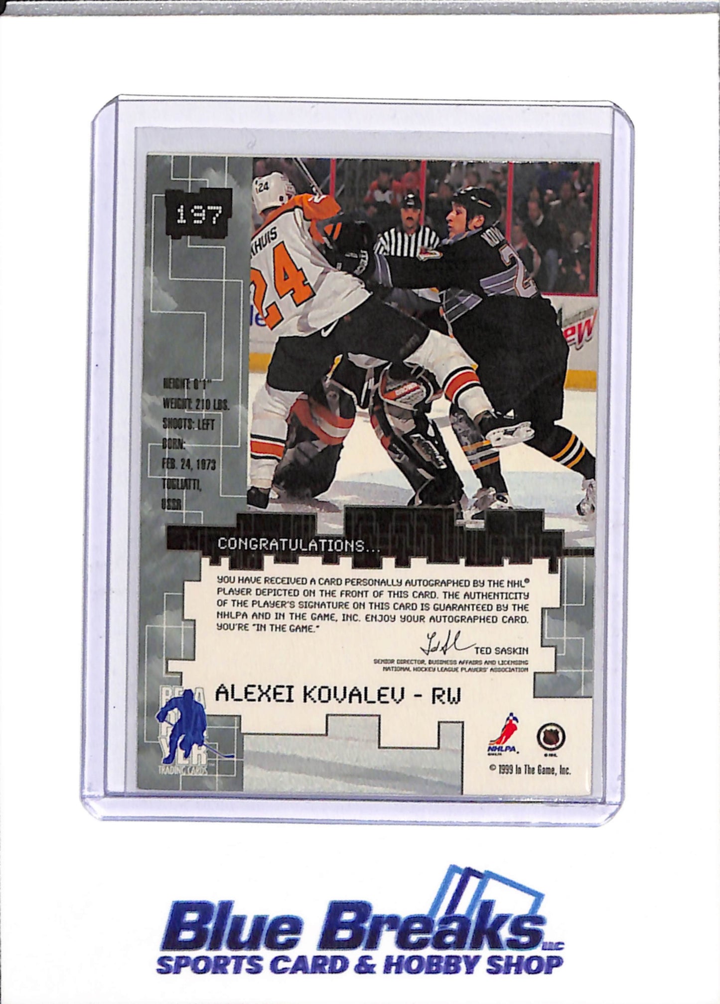 1999 In The Game - Millennium Signature Series - Auto - Alexei Kovalev - #197 - Ice Hockey - Panthers - drop