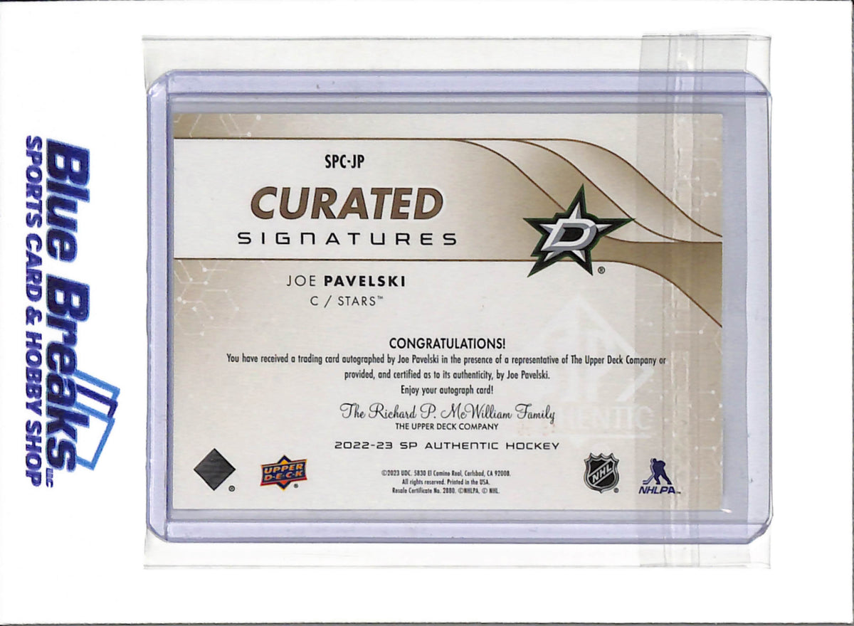 2022-23 Upper Deck - Curated Signatures - Authentic - Joe Pavelski - 47/99 - #SPC-JP - Ice Hockey - Stars