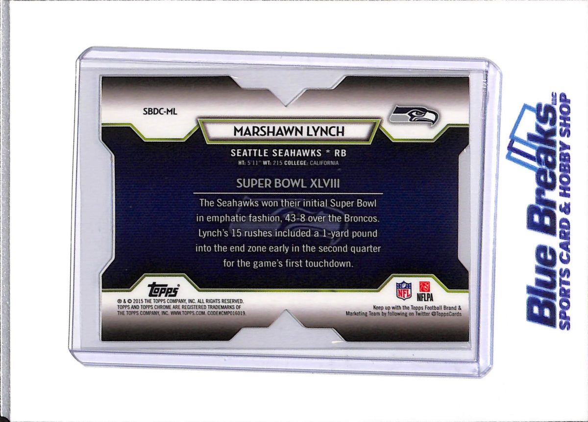 2015 Topps - Super Bowl - On the Fifty Silver Pulsar Die Cut - Marshawn Lynch - 21/50 - #SBC-ML - Football - Falcons