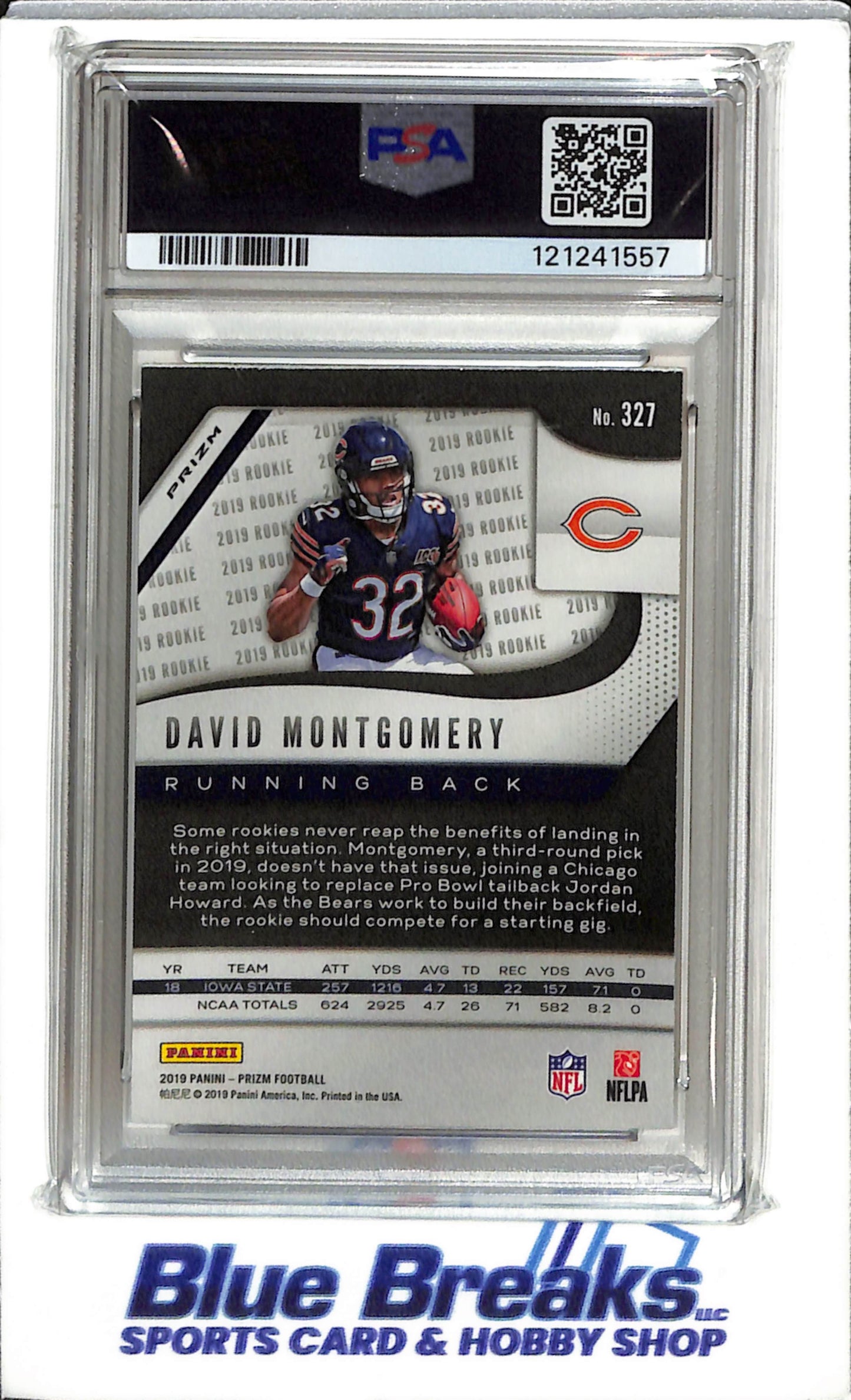 2019 Panini - Prizm - Lazer - Rookie Card - David Montgomery - PSA8 - #327 - Football - Bears - drop