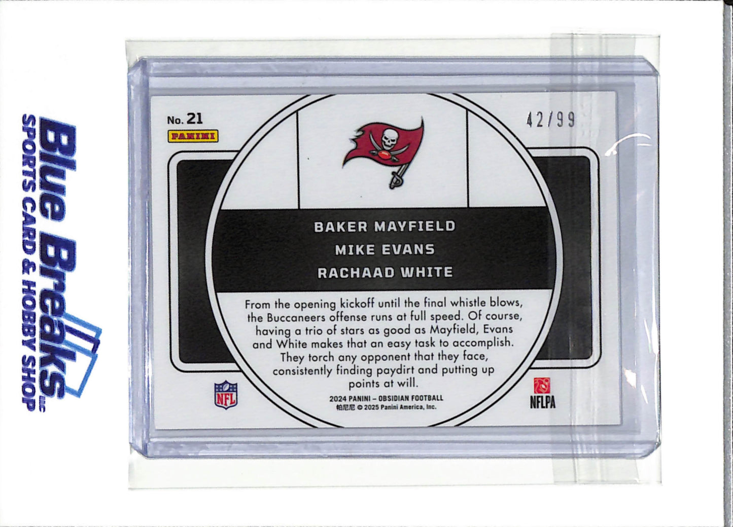 2024 Panini - Nucleus Obsidian - Foil - Baker Mayfield Mike Evans Rachaad White - 42/99 - #21 - Football - Buccaneers