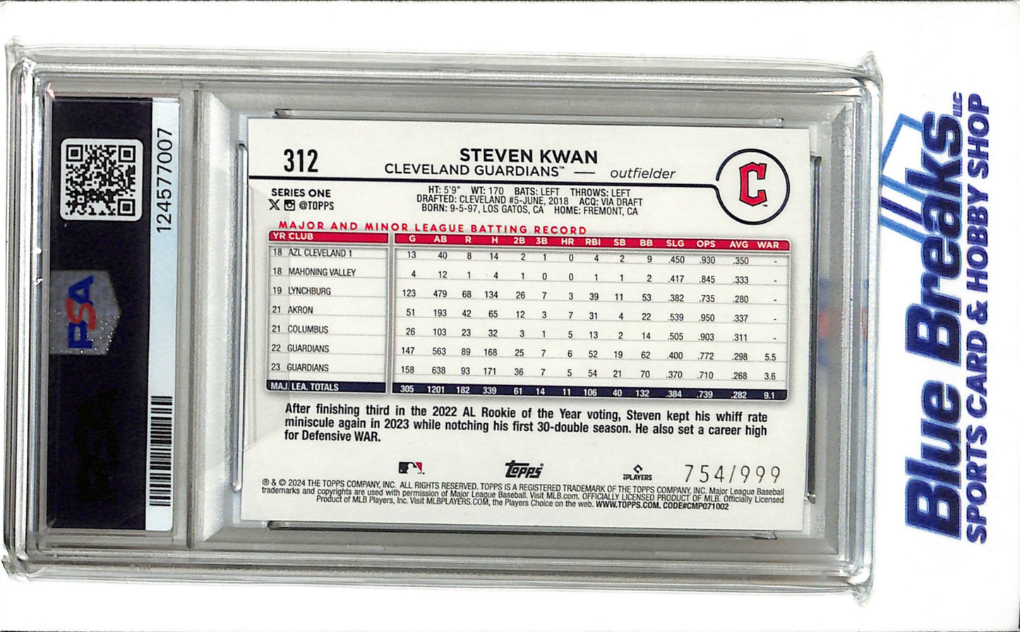 2024 Topps - Series One - Blue Foil - Steven Kwan - 754/999 - #312 - Baseball - Guardians