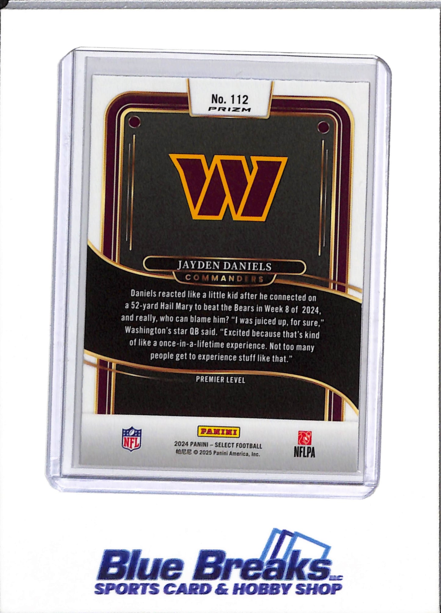 2024 Panini - Select - Rookie Card - Red/Blue Shock - Jayden Daniels - #112 - Football - Commanders - drop