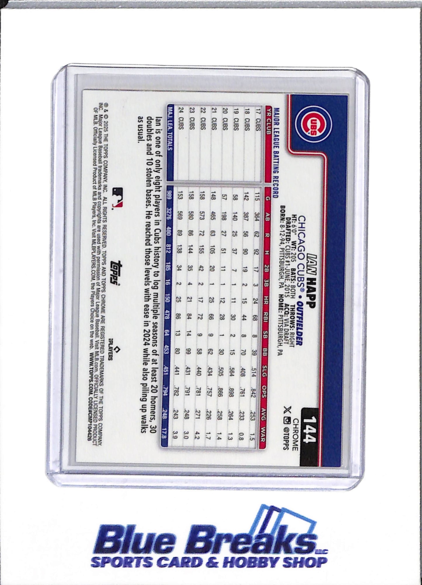 2025 Topps Chrome - Orange Raywave - Ian Happ - 31/50 - #144 - Baseball - Cubs - drop