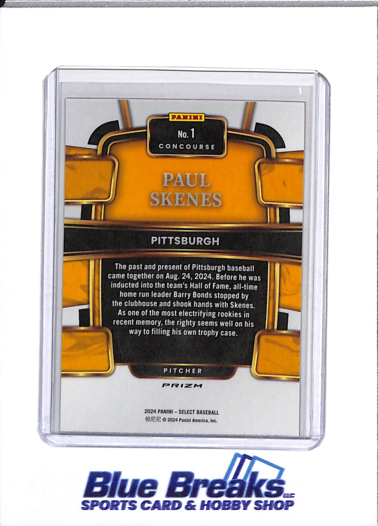 2024 Panini - Prizm - Select - Rookie Card - Red/White/Blue Foil - Paul Skenes - #1 - Baseball - Pirates - drop