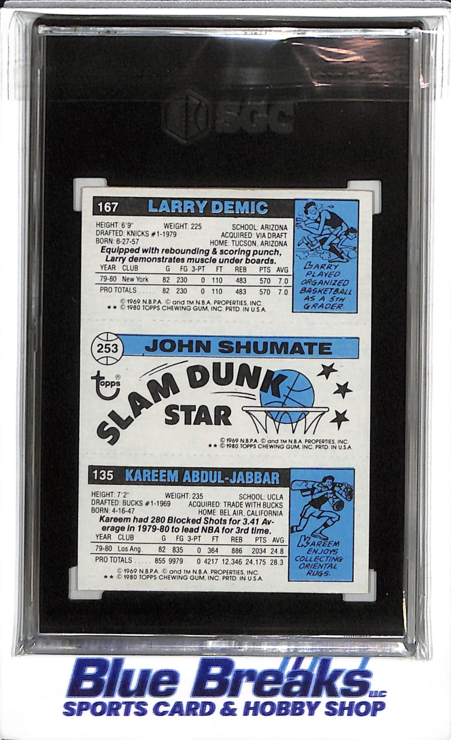 1980-81 Topps - Demic/Shumate/Abdul-Jabbar - #132 - Basketball - Lakers - Bucks - Knicks - drop