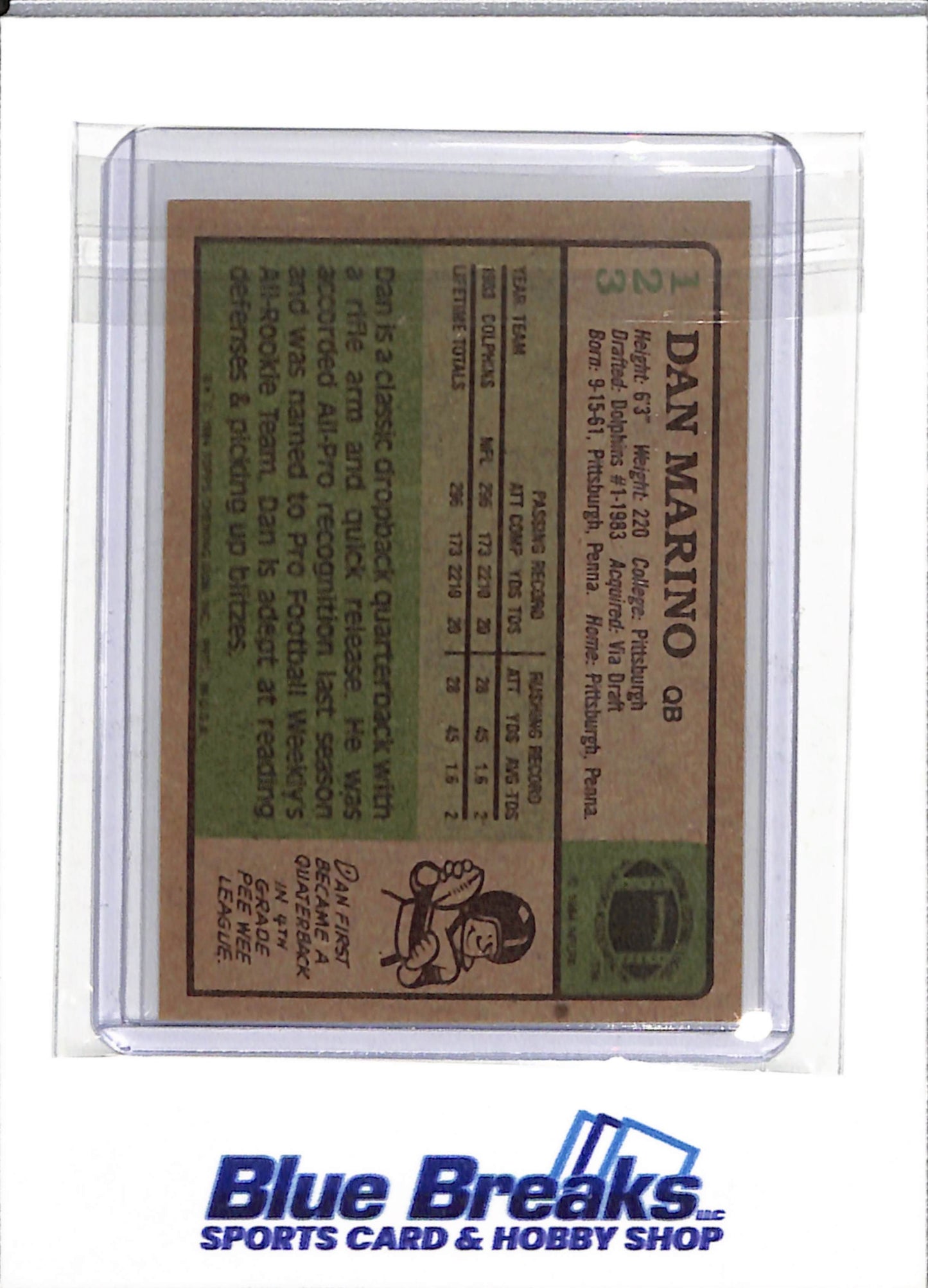 1984 Topps - AFC Pro Bowl - Dan Marino - #123 - Football - Dolphins - drop