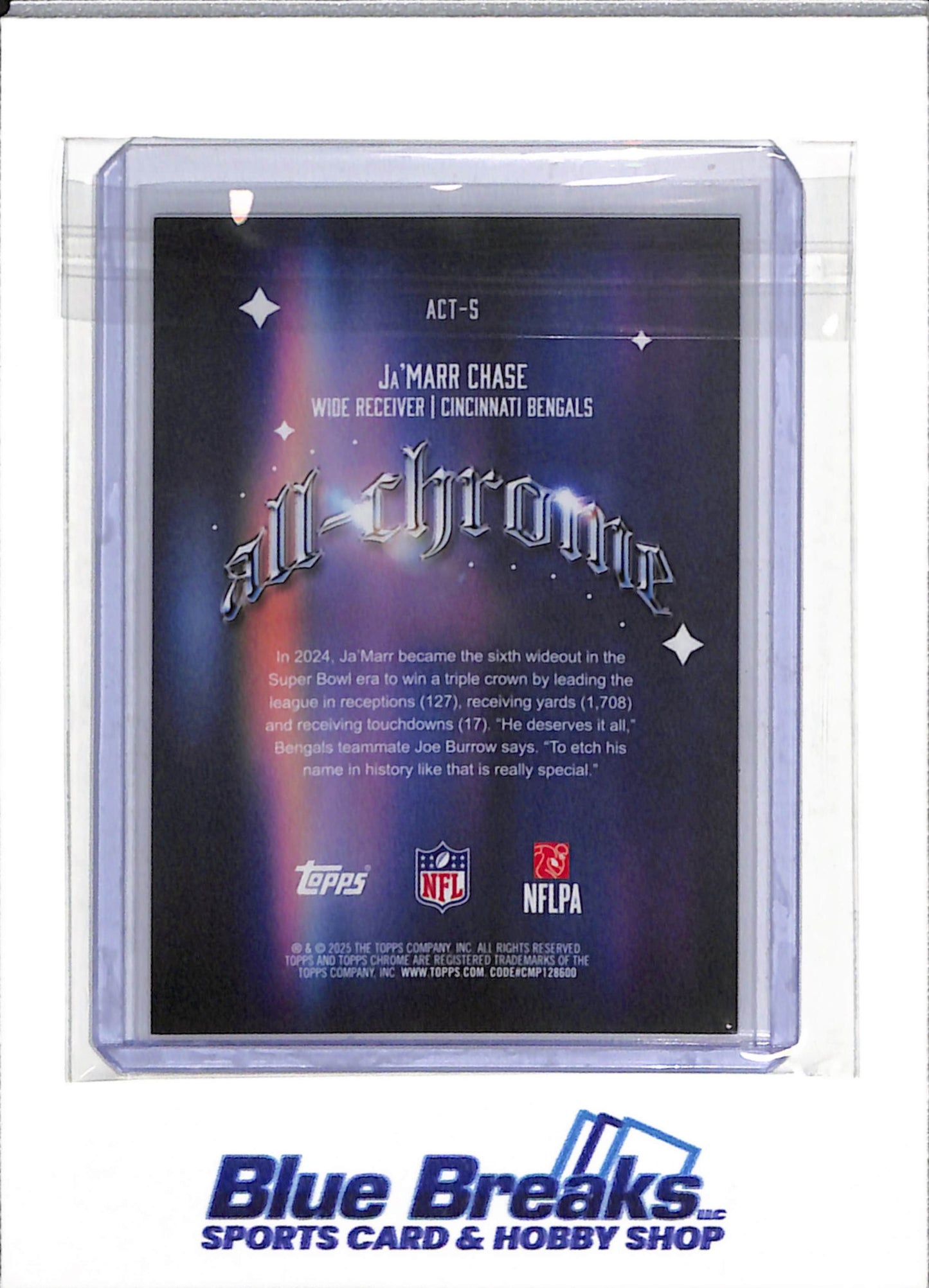 2025 Topps - Chrome - All-Chrome - Ja'Marr Chase - 11/50 - #ACT-5 - Football - Bengals - drop