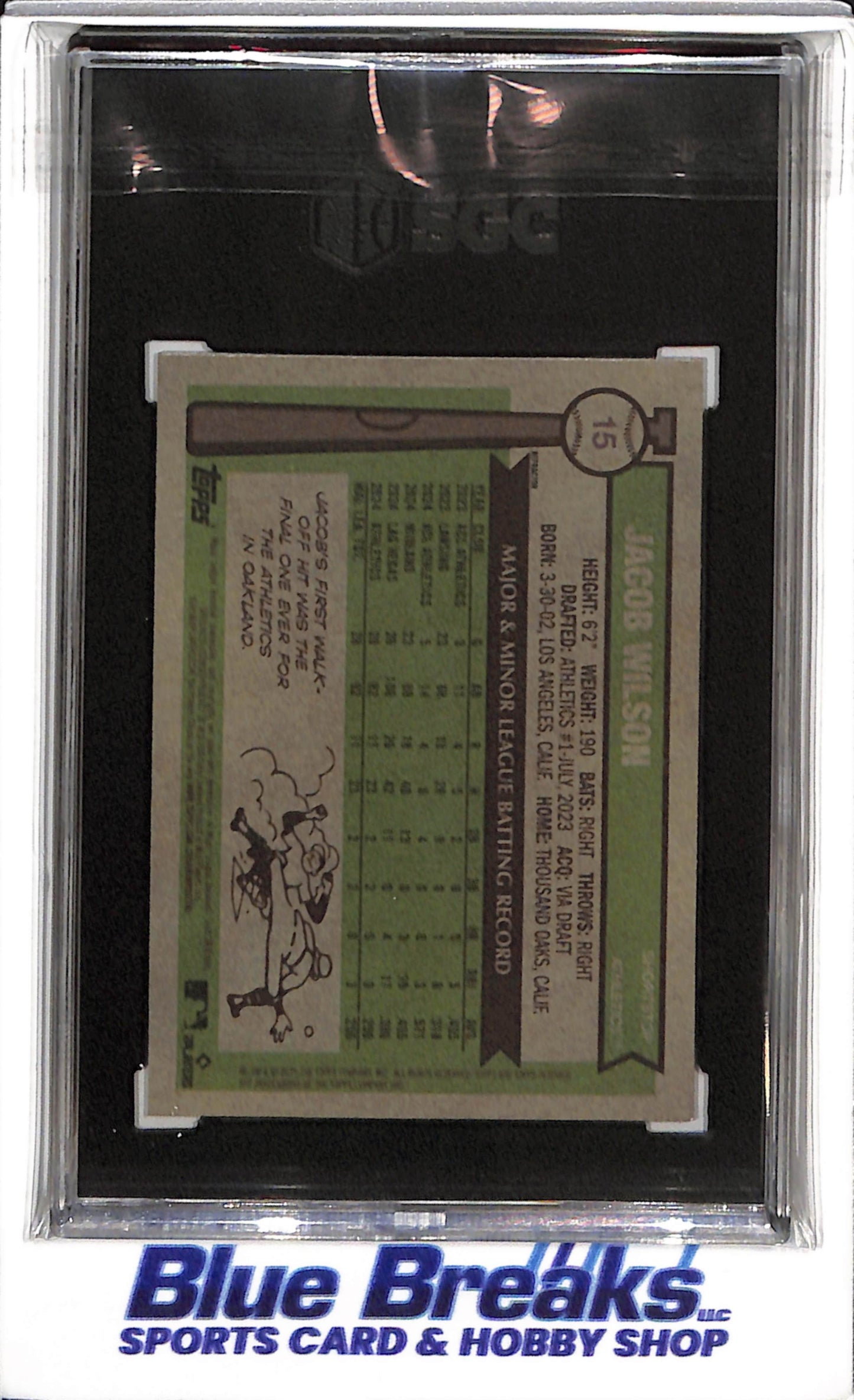 2025 Topps - Heritage - Chrome Refractor - Jacob Wilson - SGC10 - #15 - Baseball - Athletics - drop