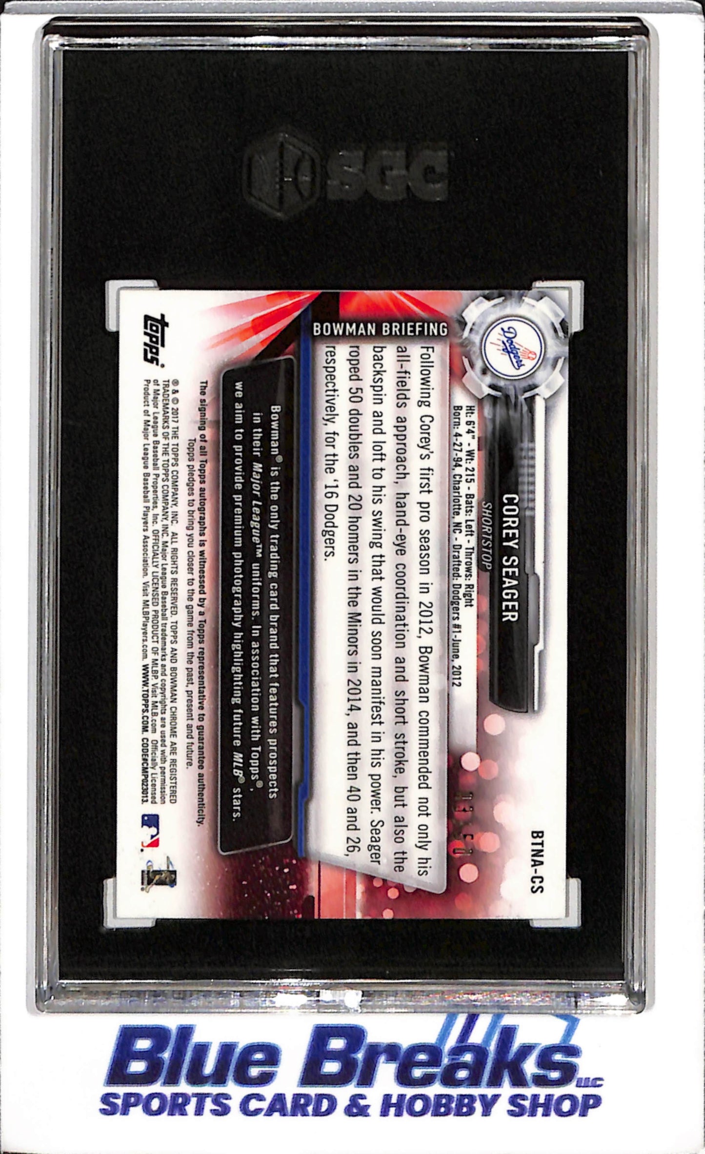2017 Topps - Chrome - Bowman Then & Now - Autographed - Corey Seager - SGC9.5 - 03/50 - #BTNA-CS - Baseball - Dodgers - drop