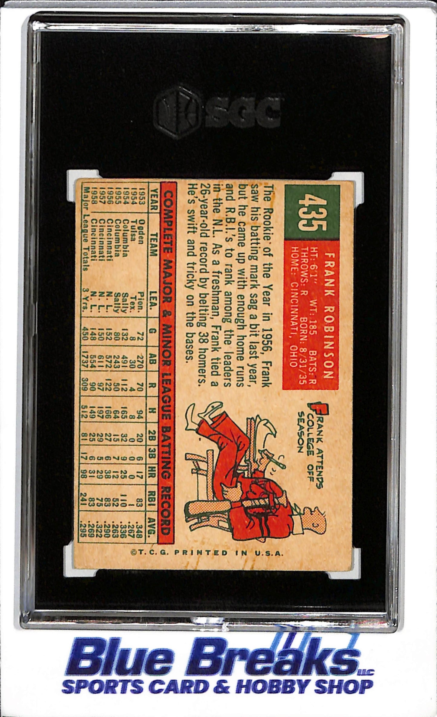 1959 Topps - Frank Robinson - SGC4.5 - #435 - Baseball - Reds - drop