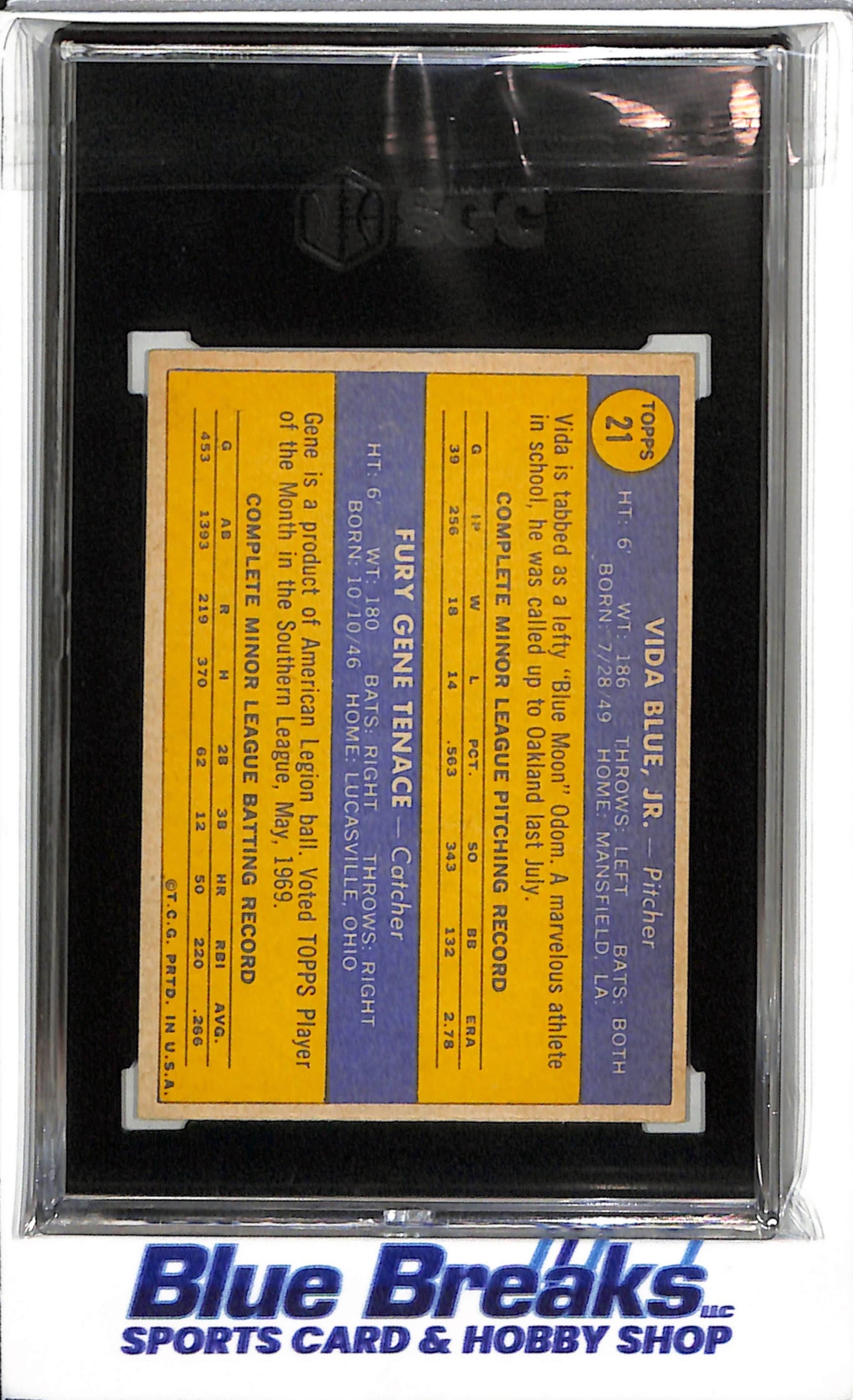 1970 Topps - Rookie Stars - Vida Blue/Gene Tenace - SGC5 - #21 - Baseball - Athletics - drop