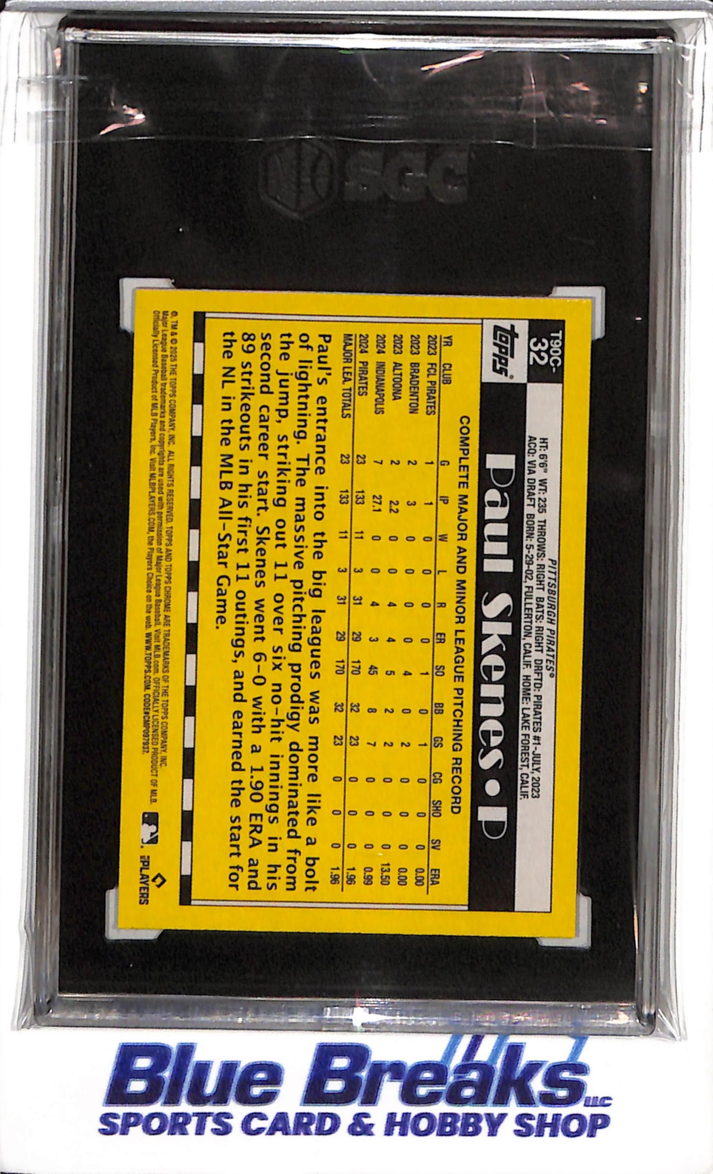 2025 Topps - Chrome '90 Design - Orange - Paul Skenes - SGC9.5 - #T90C-32 - Baseball - Pirates - drop