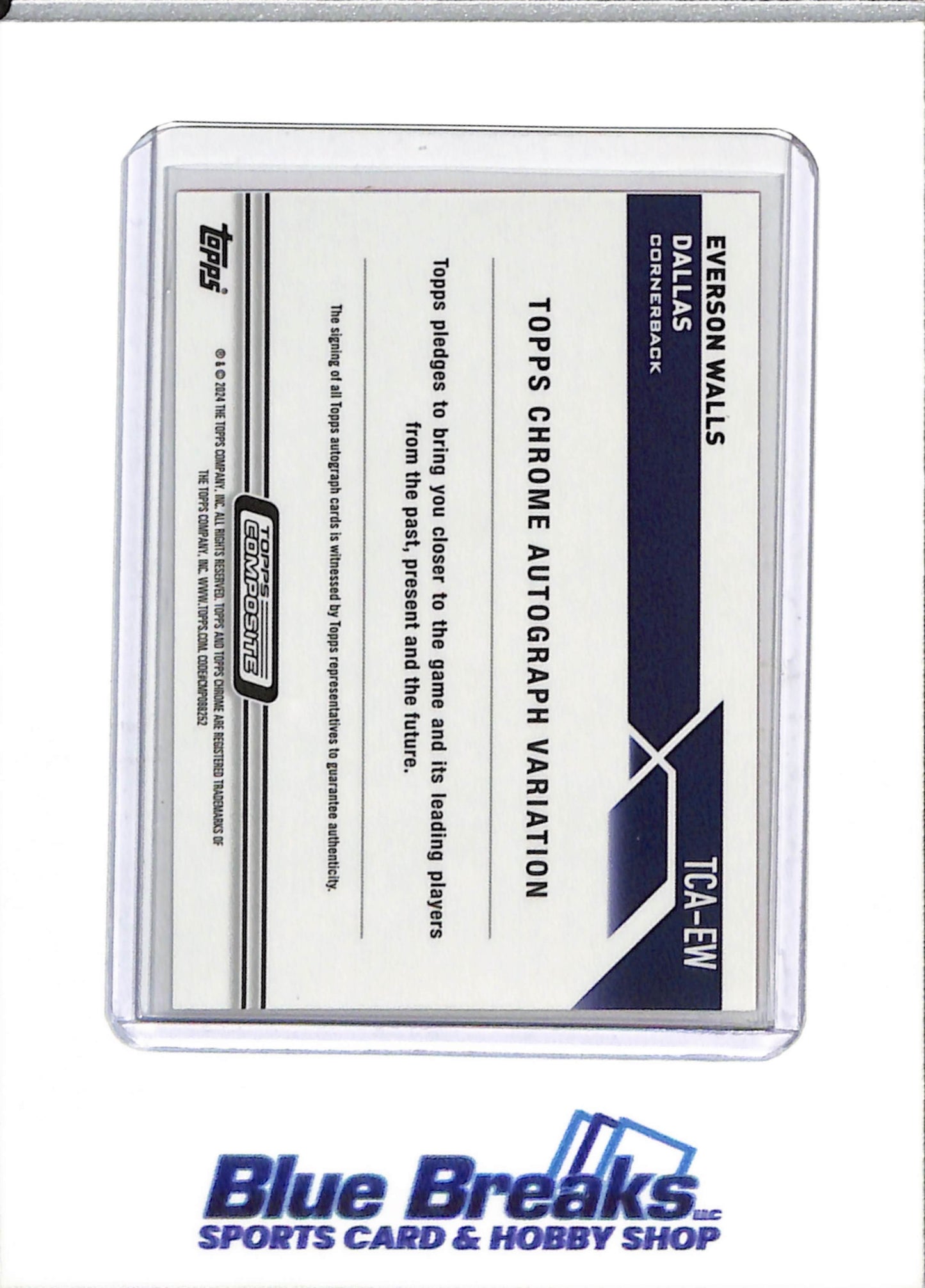 2024 Topps - Chrome - Red Auto - Edward Walls - 2/5 - #TCA-EW - Football - Cowboys - drop