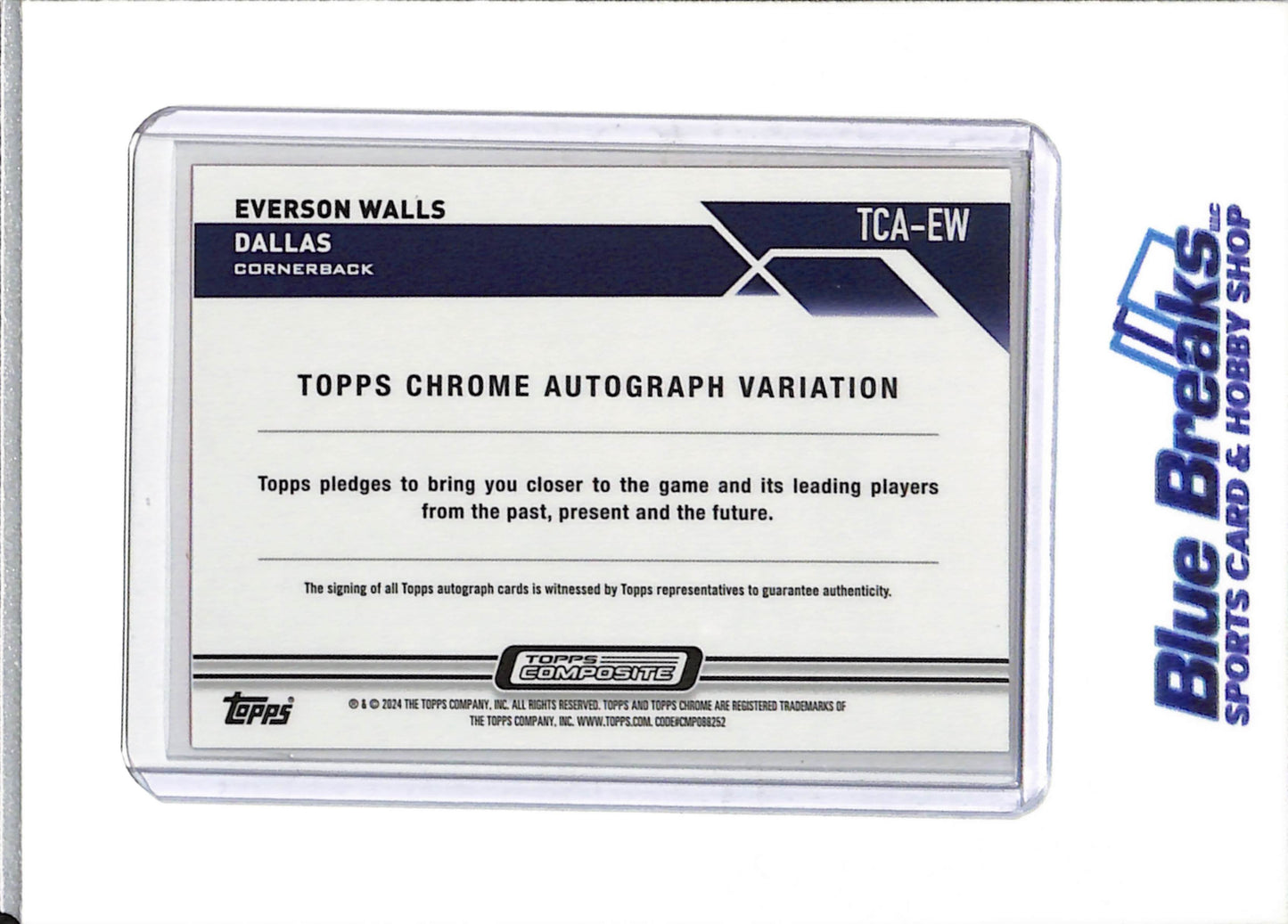 2024 Topps - Chrome - Red Auto - Edward Walls - 2/5 - #TCA-EW - Football - Cowboys