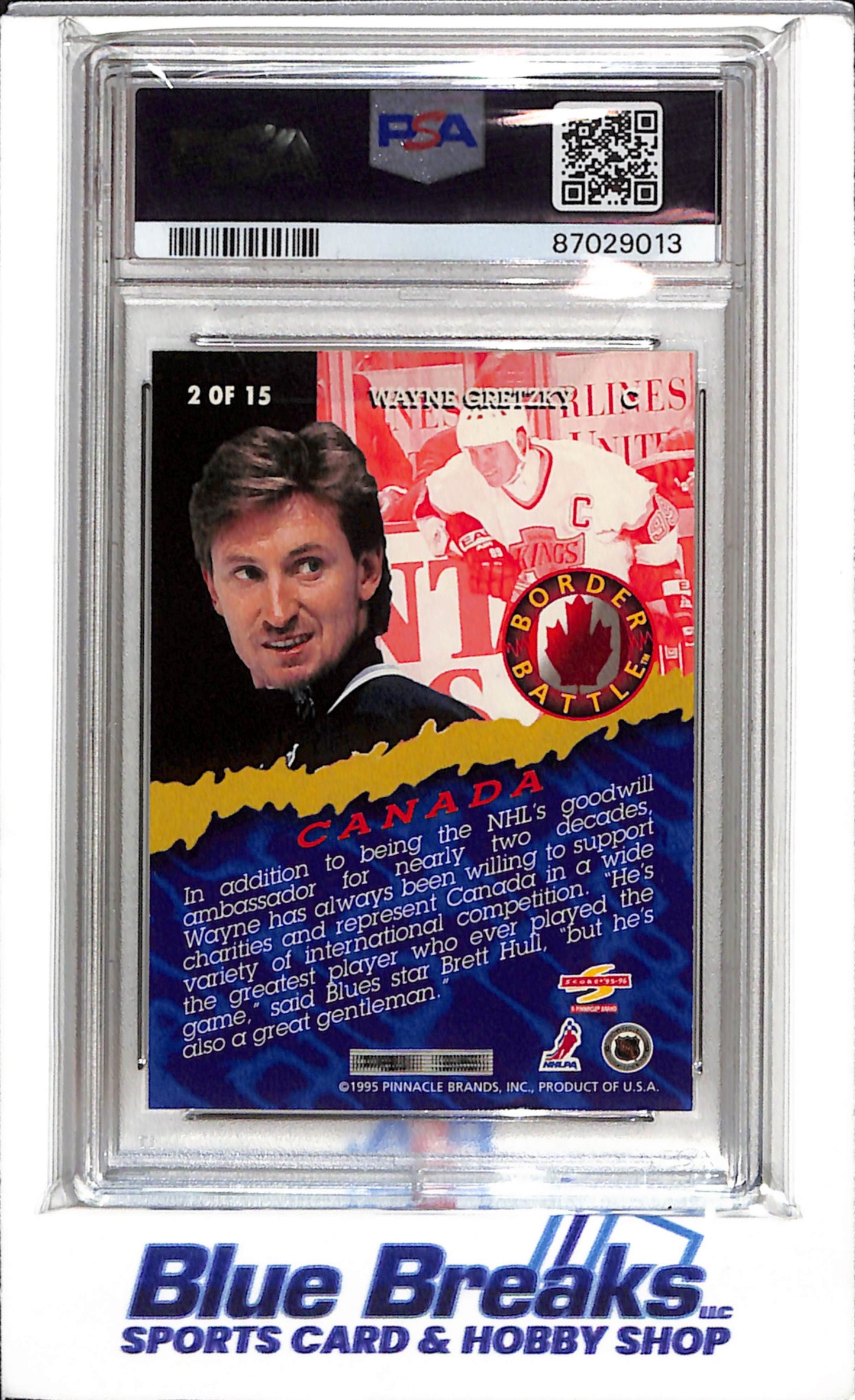 1995 Score - Border Battle - Wayne Gretzky - PSA9 - #2 - Ice Hockey - Kings - drop