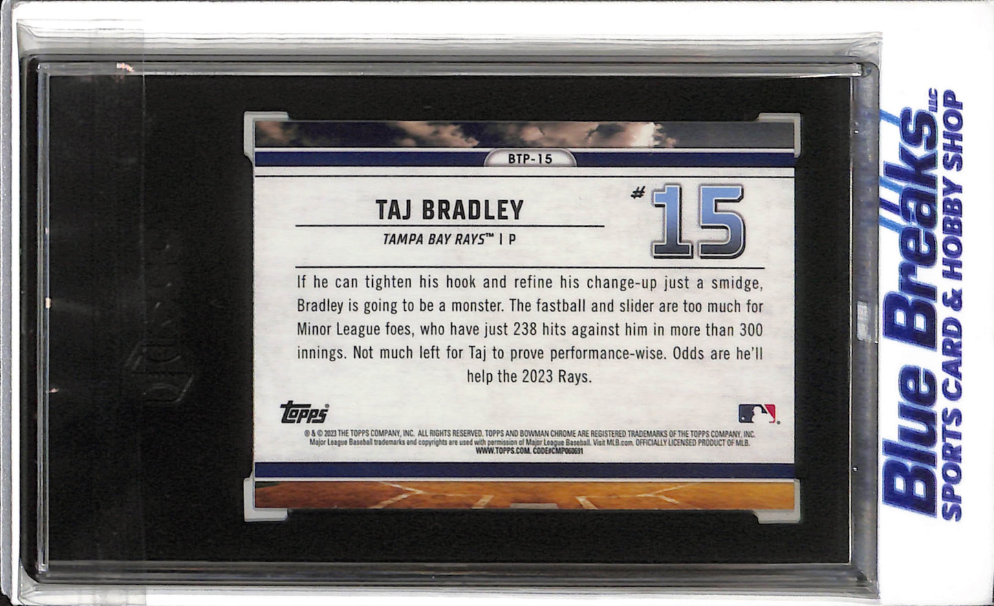 2023 Bowman Chrome - Scouts Top 100 - Taj Bradley - SGC 10 - #BTP-15 - Baseball - Rays