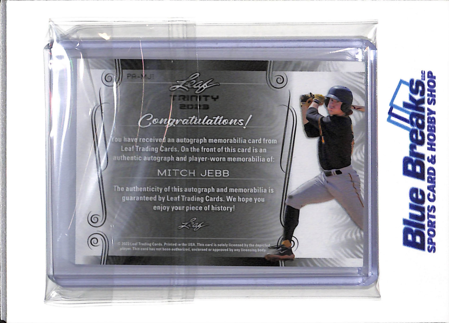 2023 Leaf - Trinity - Rookie Card - Auto - Mitch Jebb - 41/99 - #PA-MJ1 - Baseball - Pirates