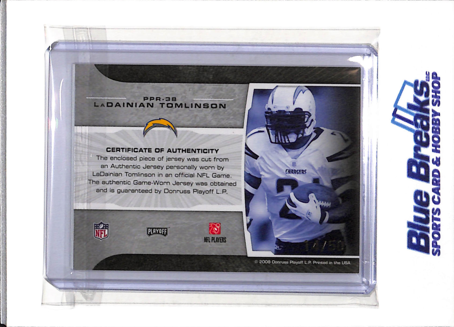2008 Panini Donruss - Prestigious Pros - LaDainian Tomlinson - 14/50 - #PPR-38 - Football - Chargers