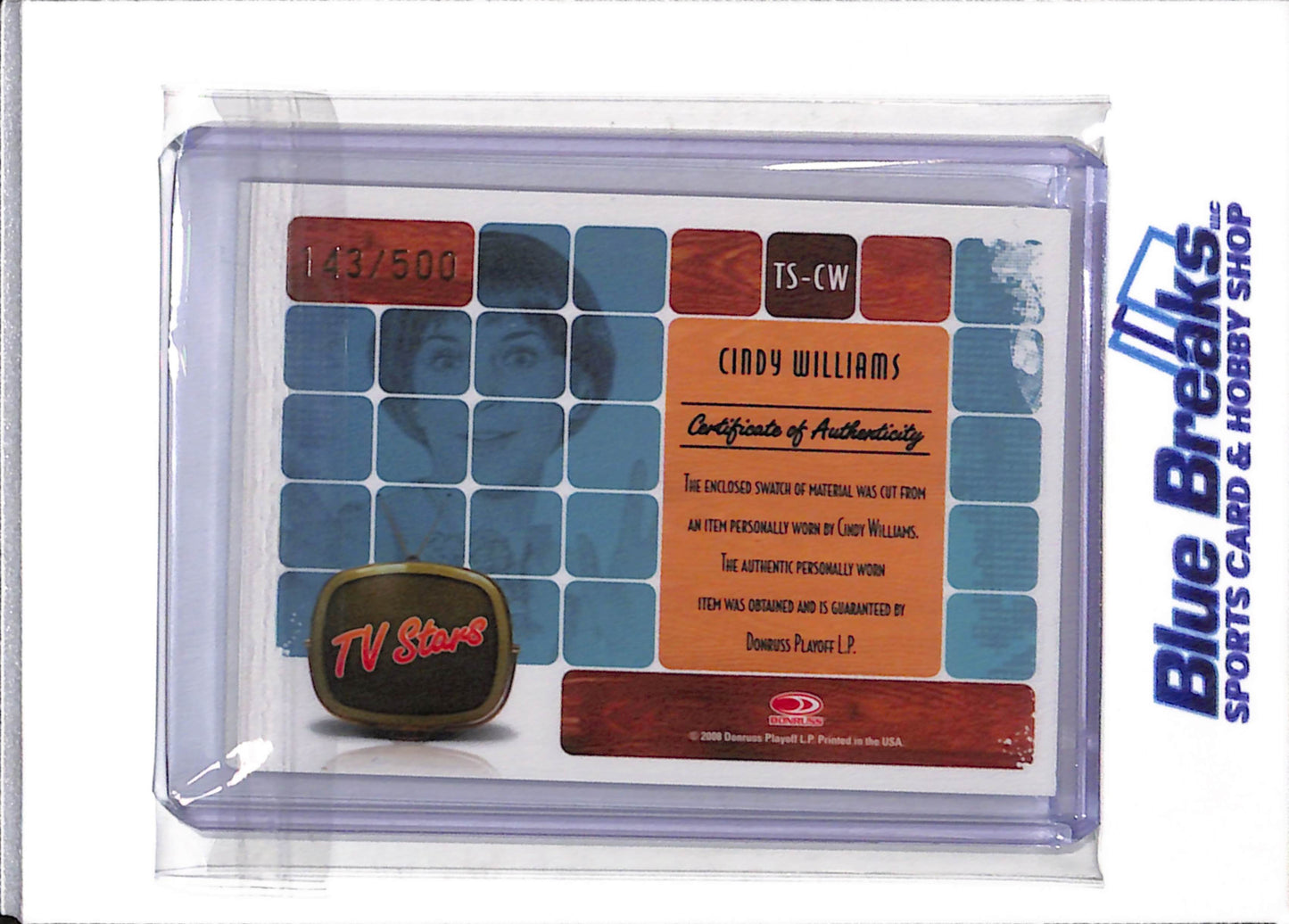 2008 Donruss - TV Stars - Americana - Relic - Cindy Williams - 143/500 - #TS-CW