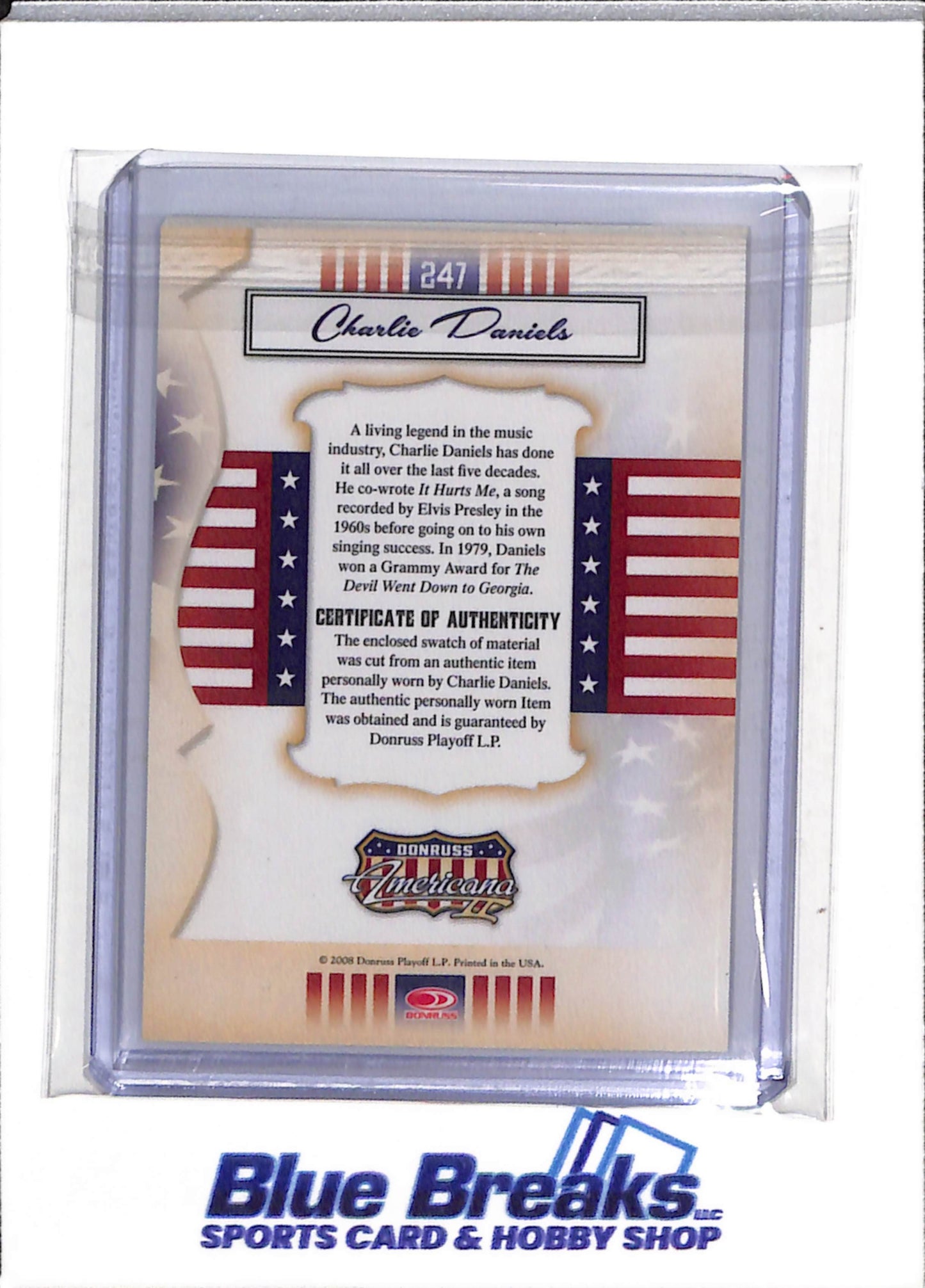 2008 Donruss - Americana - Relic - Charlie Daniels - #247 - drop